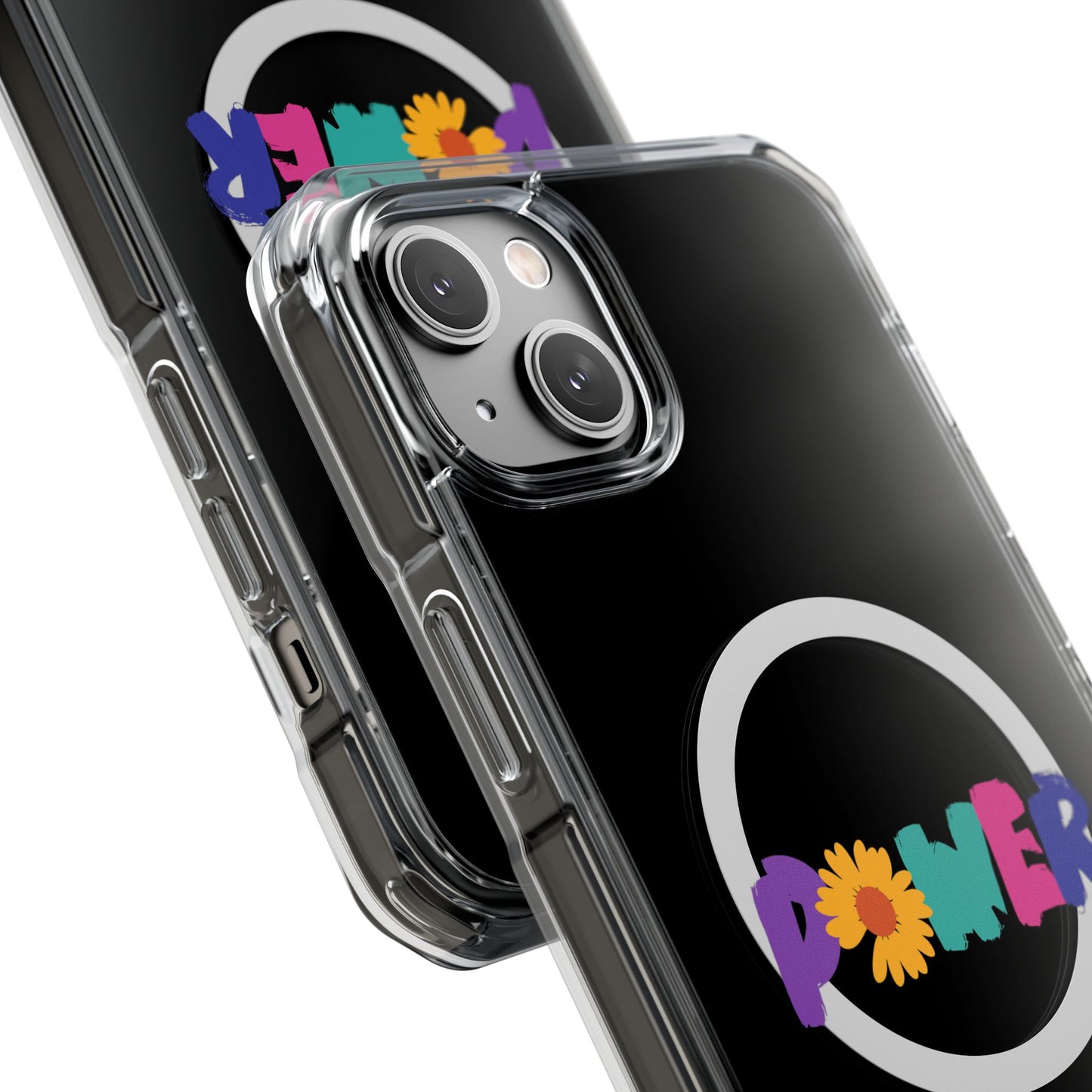 Retro Flower Power Color Pop Magnetic Clear Impact Case