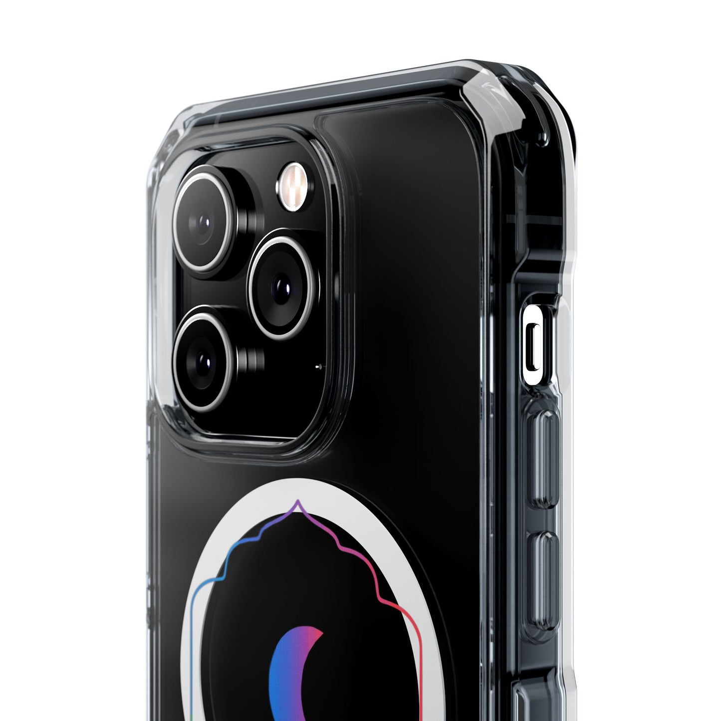 Gradient Moon and Star Emblem Magnetic Clear Impact case