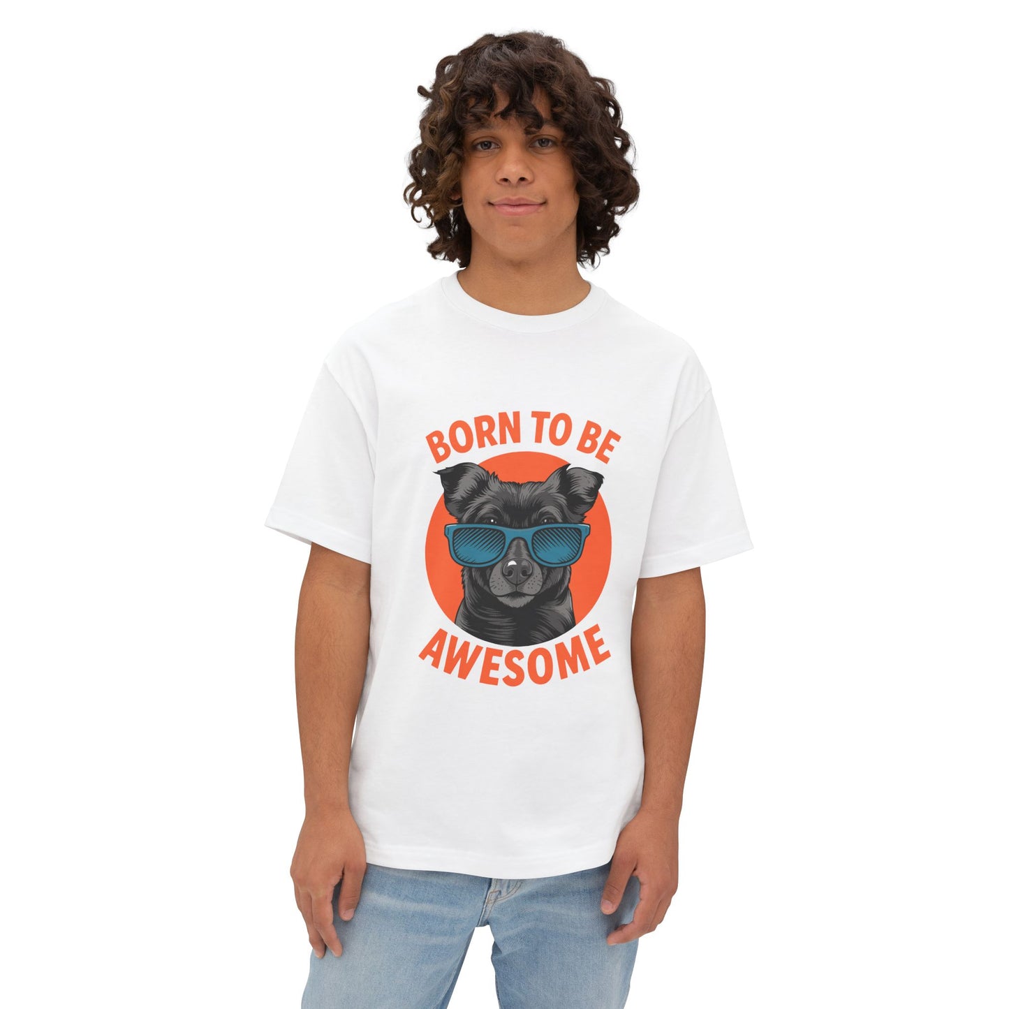 Oversized boxy Tee – Snazzy Born to be awesome Edition