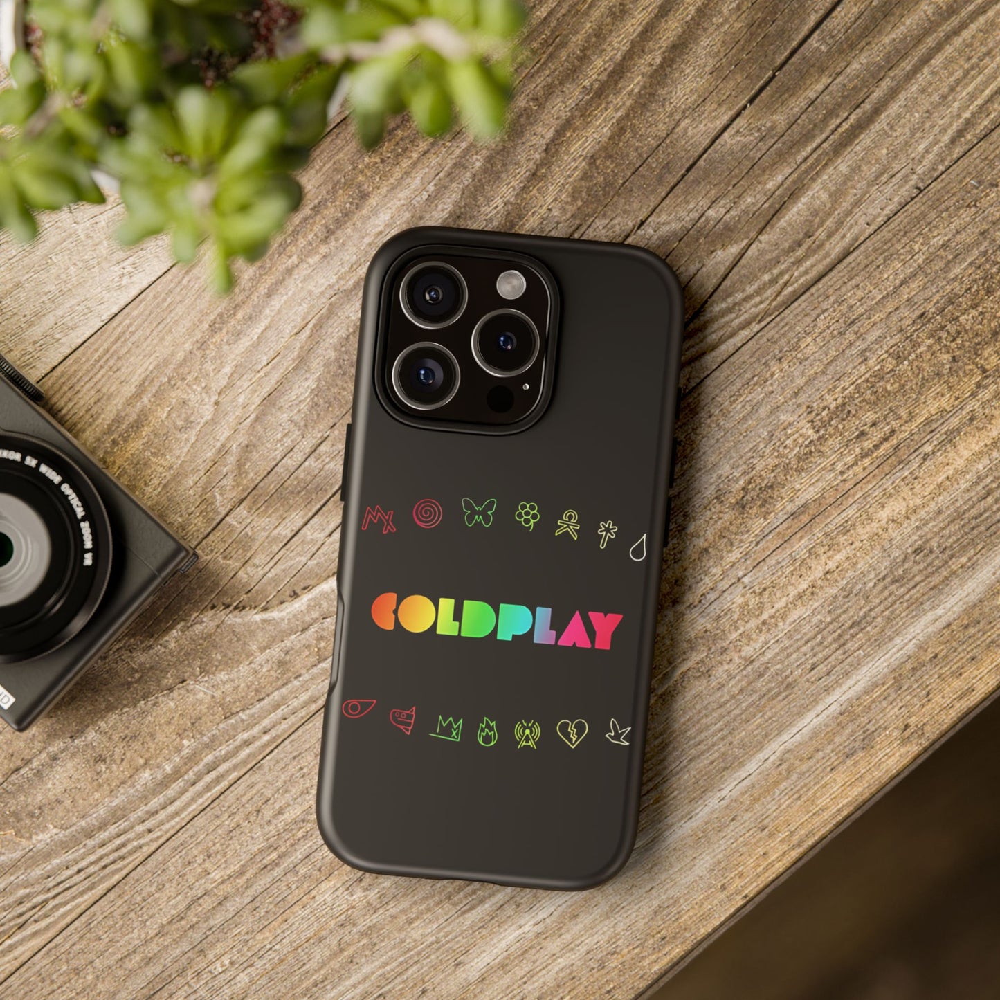 Premium Tough Case for iPhone 12 to 16 Pro Max Showcasing Coldplay’s Signage
