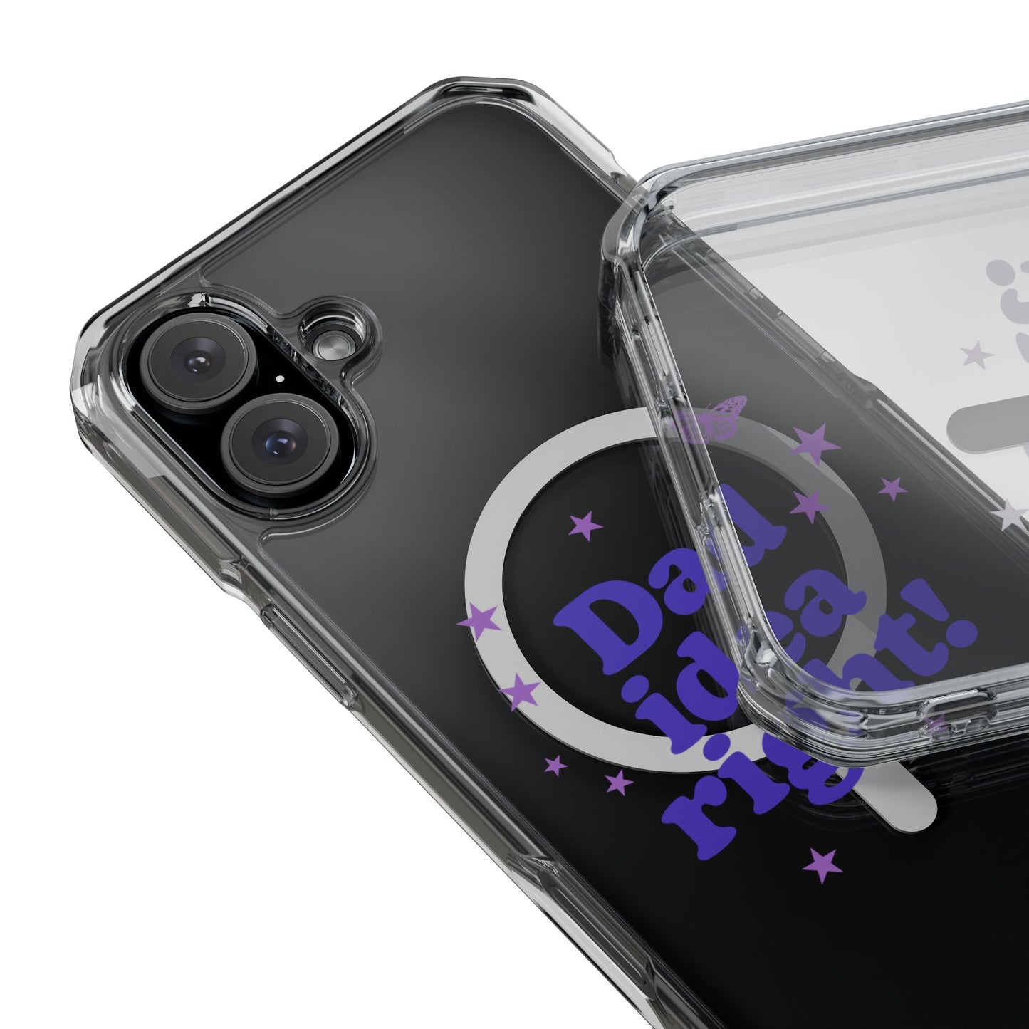 Dad Idea Right! Star & Butterfly Magnetic Clear Impact Case