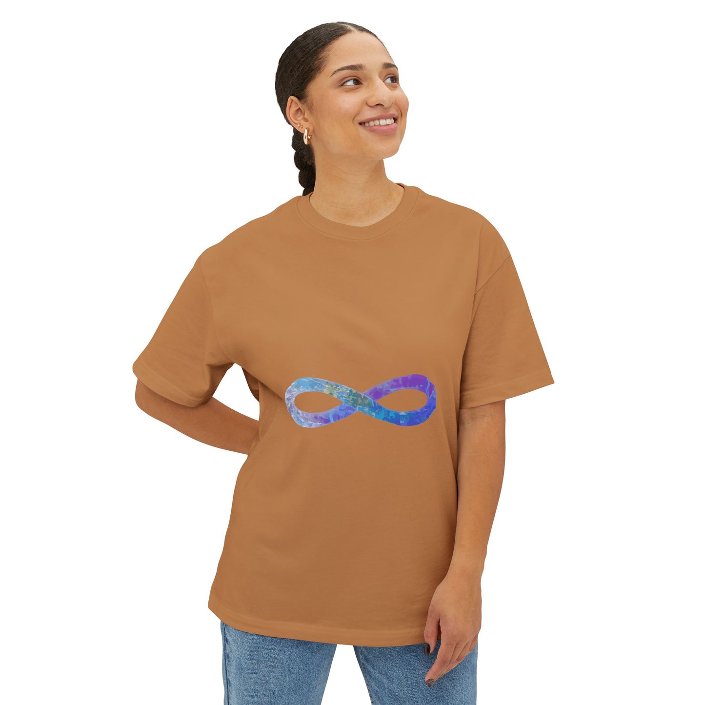 Cosmic Infinity Loop Unisex Oversized Boxy Tee