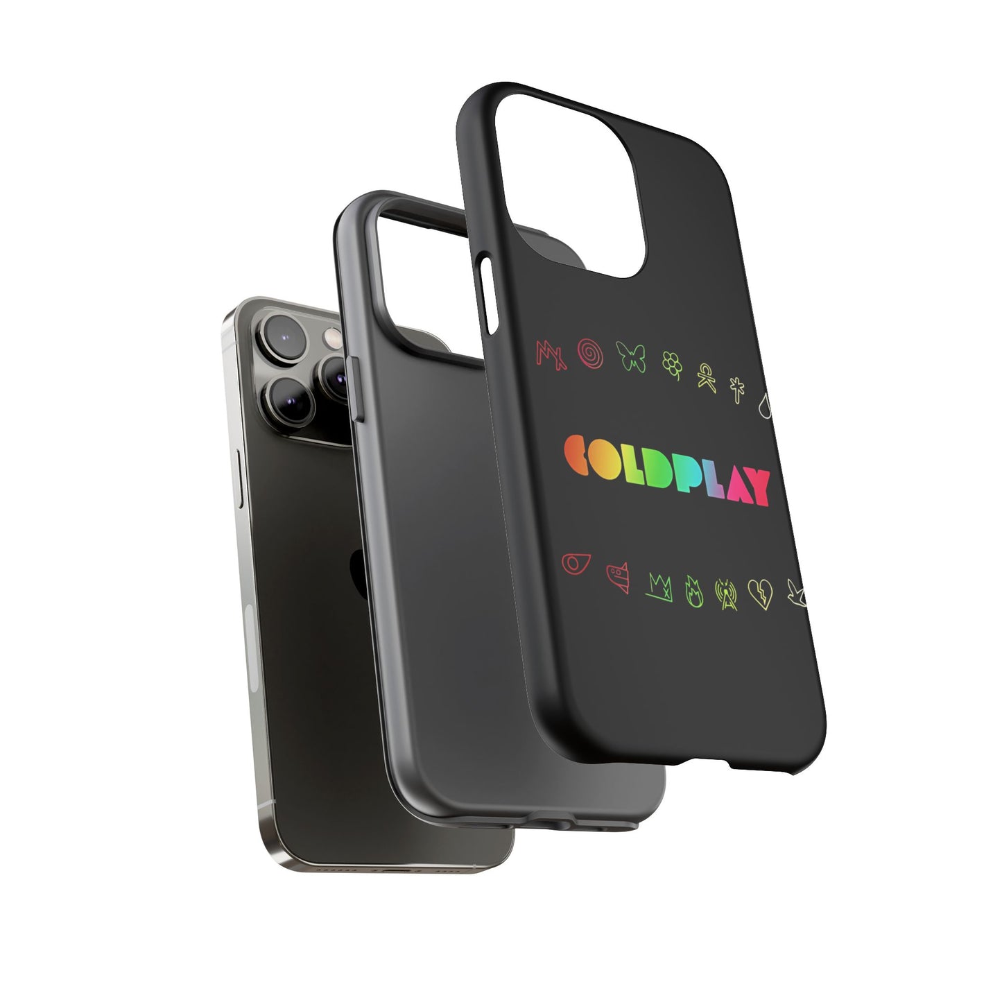 Premium Tough Case for iPhone 12 to 16 Pro Max Showcasing Coldplay’s Signage
