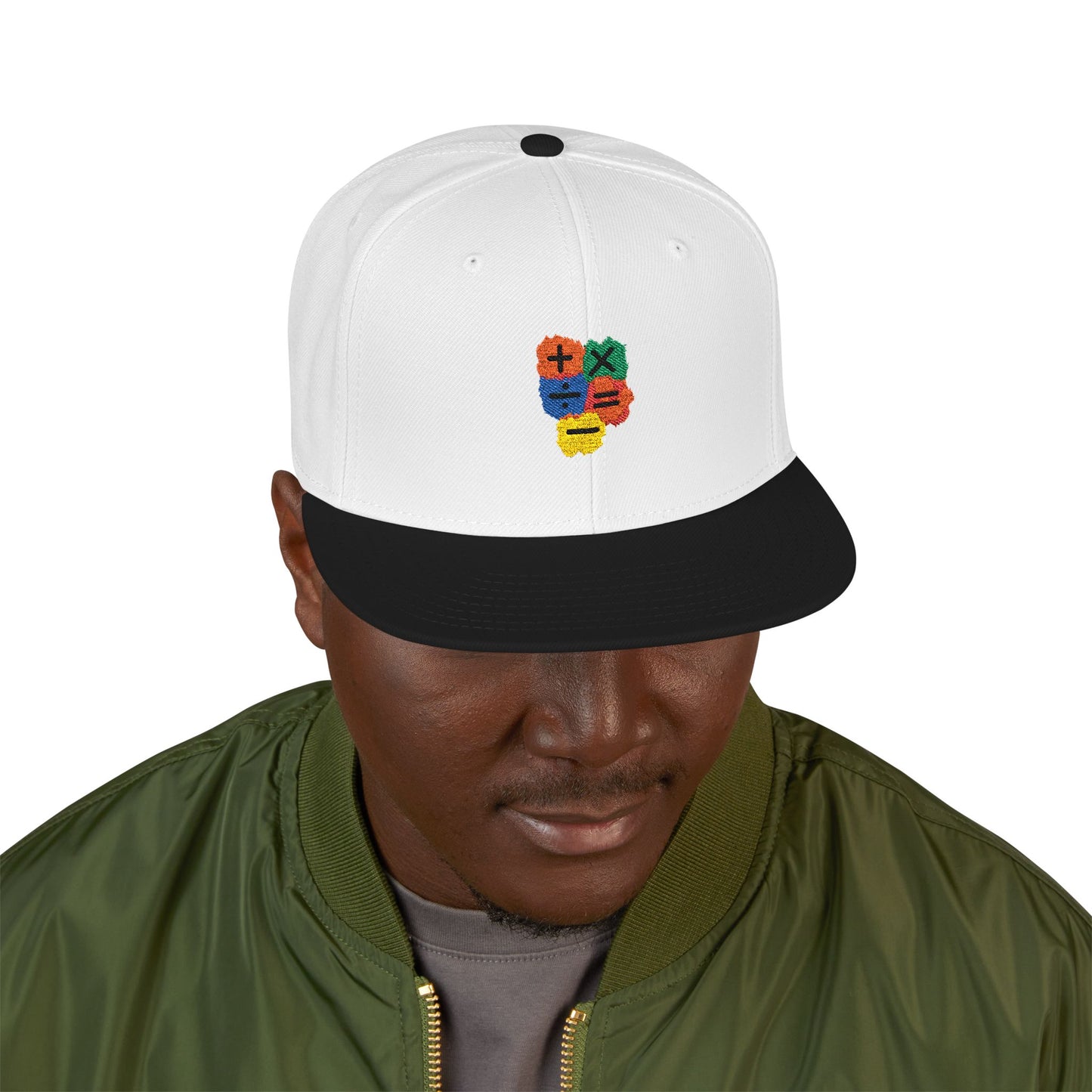 Orange Equals Symbol Snapback Cap