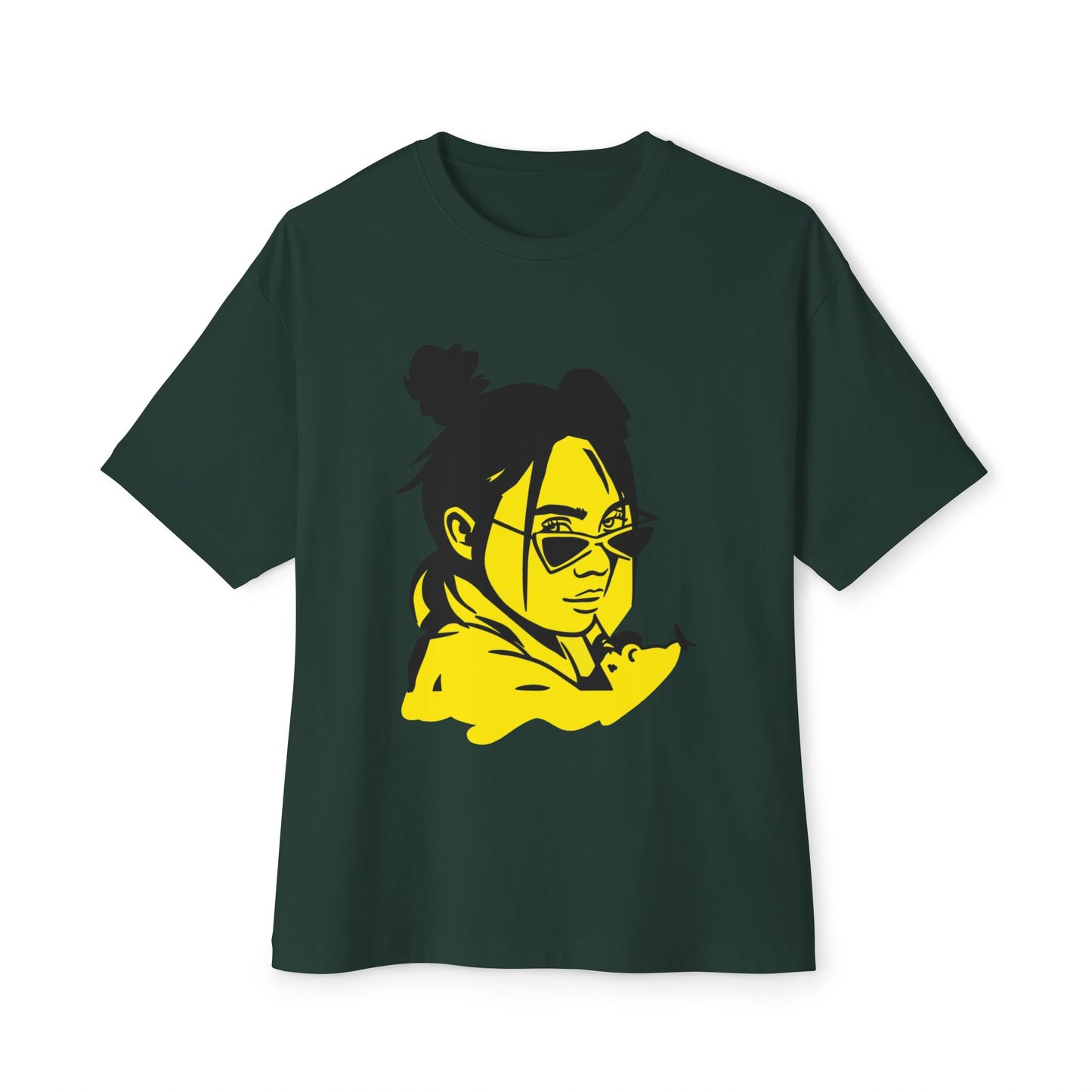 Neon Mood Portrait Unisex Oversized Tee