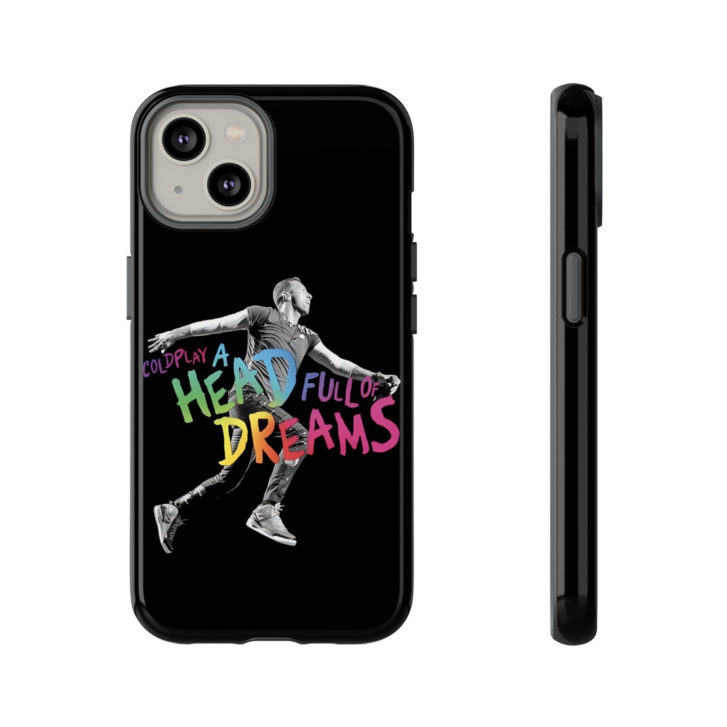 Premium Tough Case for iPhone 12 to 16 Pro Max Showcasing Coldplay A Head Full of Dreams Chris