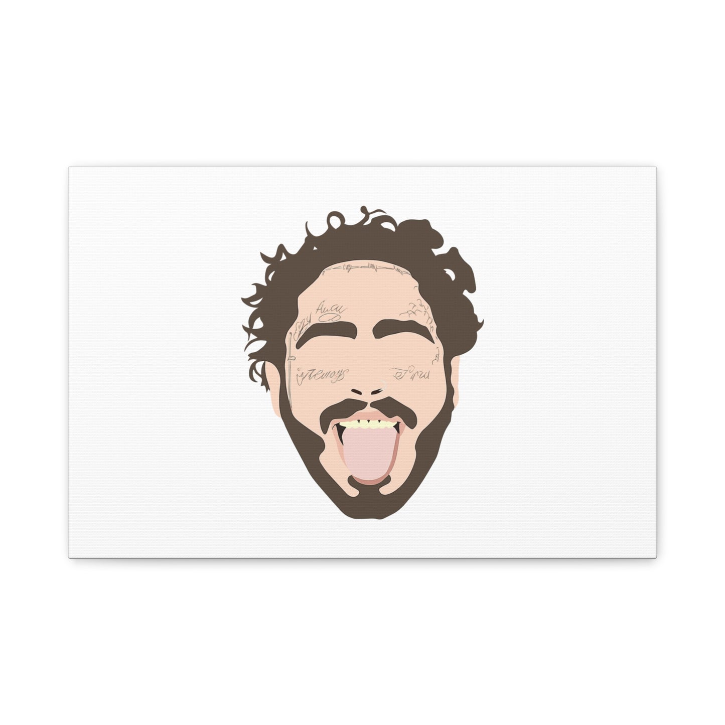 Minimalist Tongue Out Cartoon Face Canvas