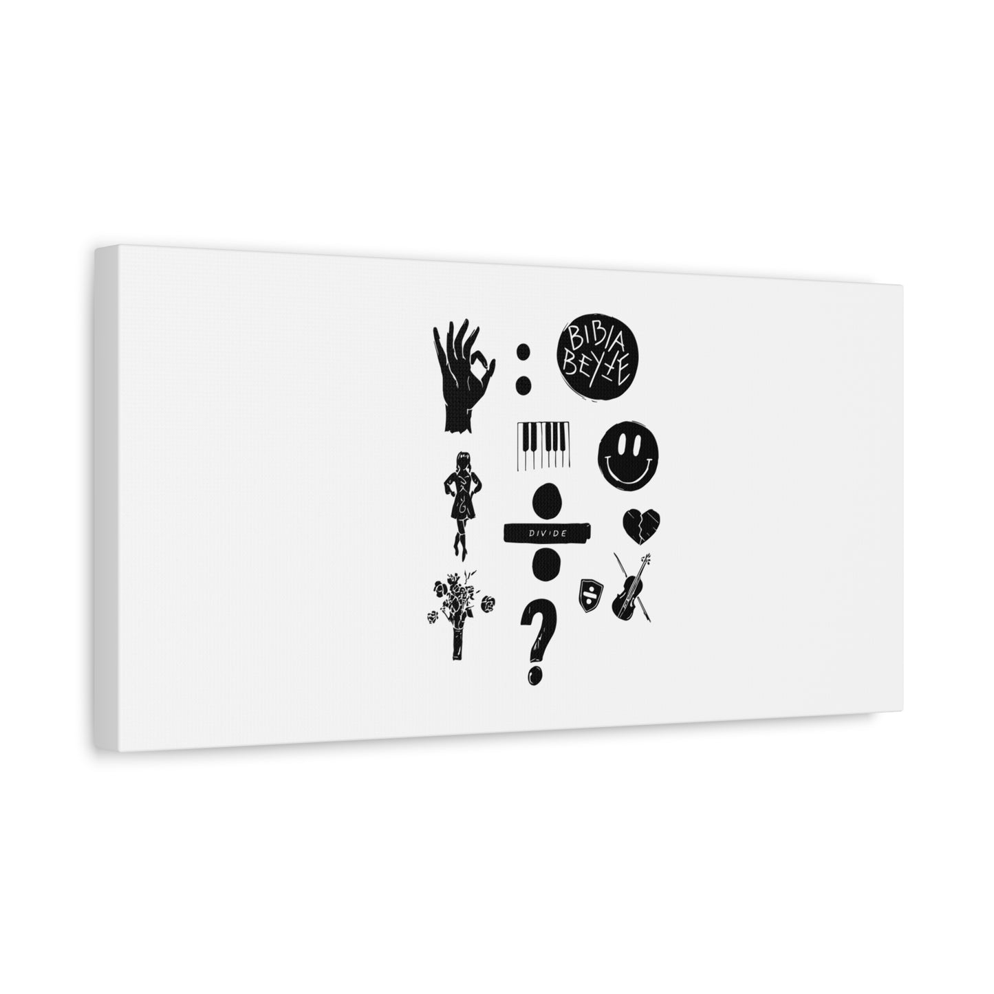 Ocean Wave with Heart Outline Matte Canvas