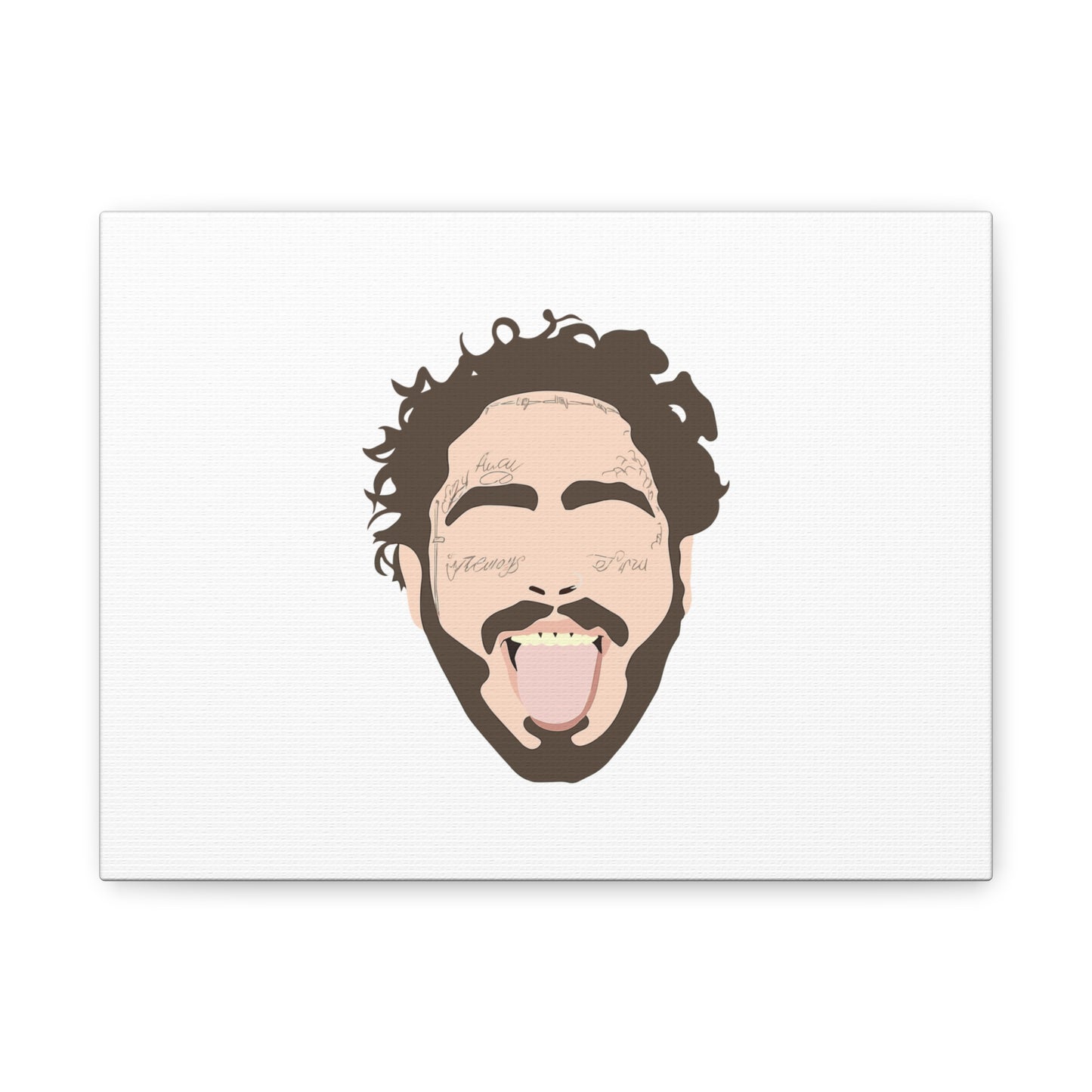 Minimalist Tongue Out Cartoon Face Canvas