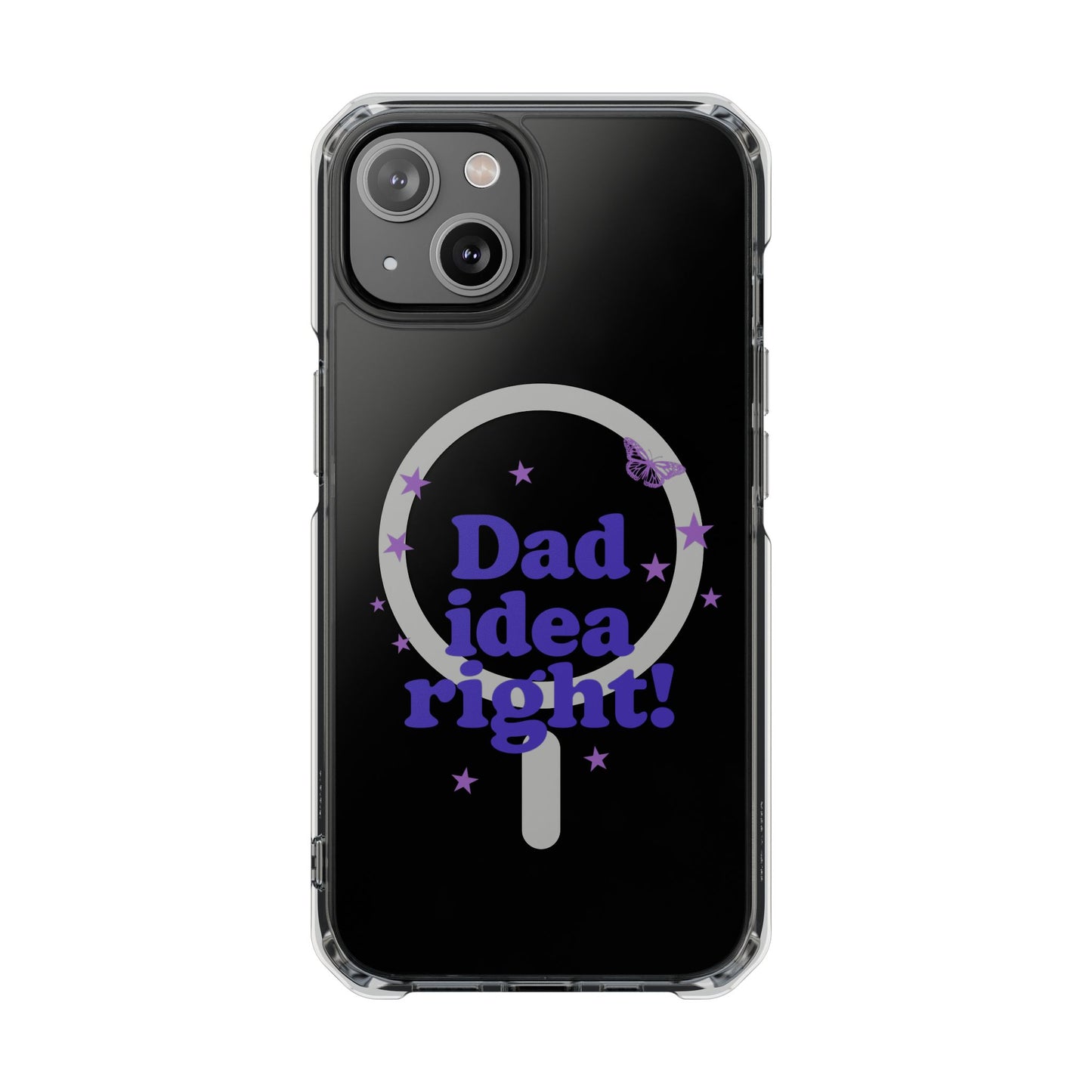 Dad Idea Right! Star & Butterfly Magnetic Clear Impact Case