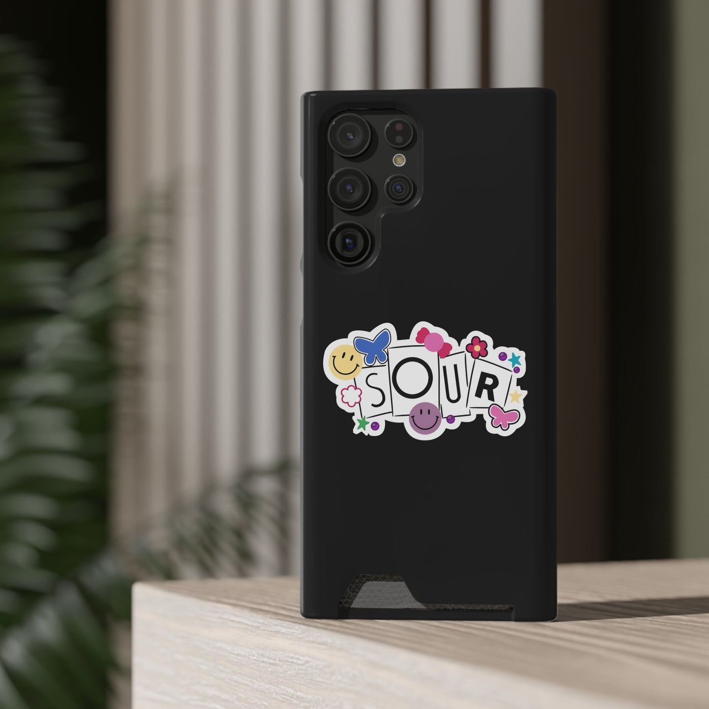 Phone Case + Card Holder For Samsung S21 to S22 – Olivia Rodrigo Sour | Black Edition