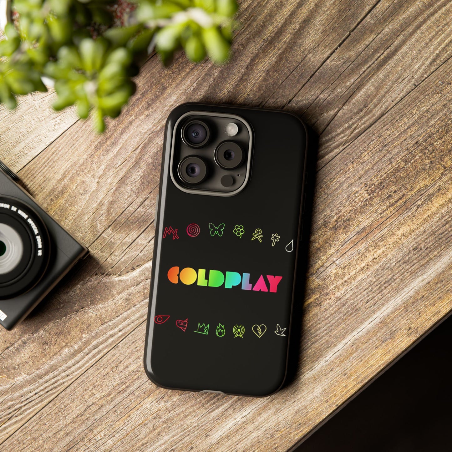 Premium Tough Case for iPhone 12 to 16 Pro Max Showcasing Coldplay’s Signage