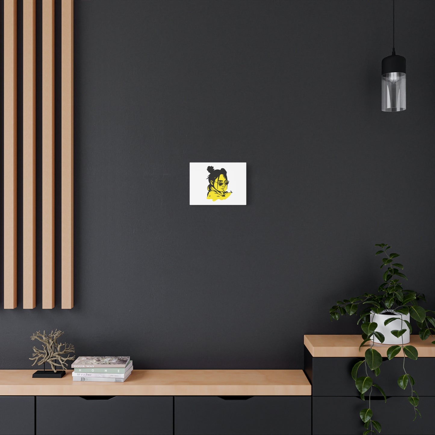 Neon Mood Portrait Matte Canvas