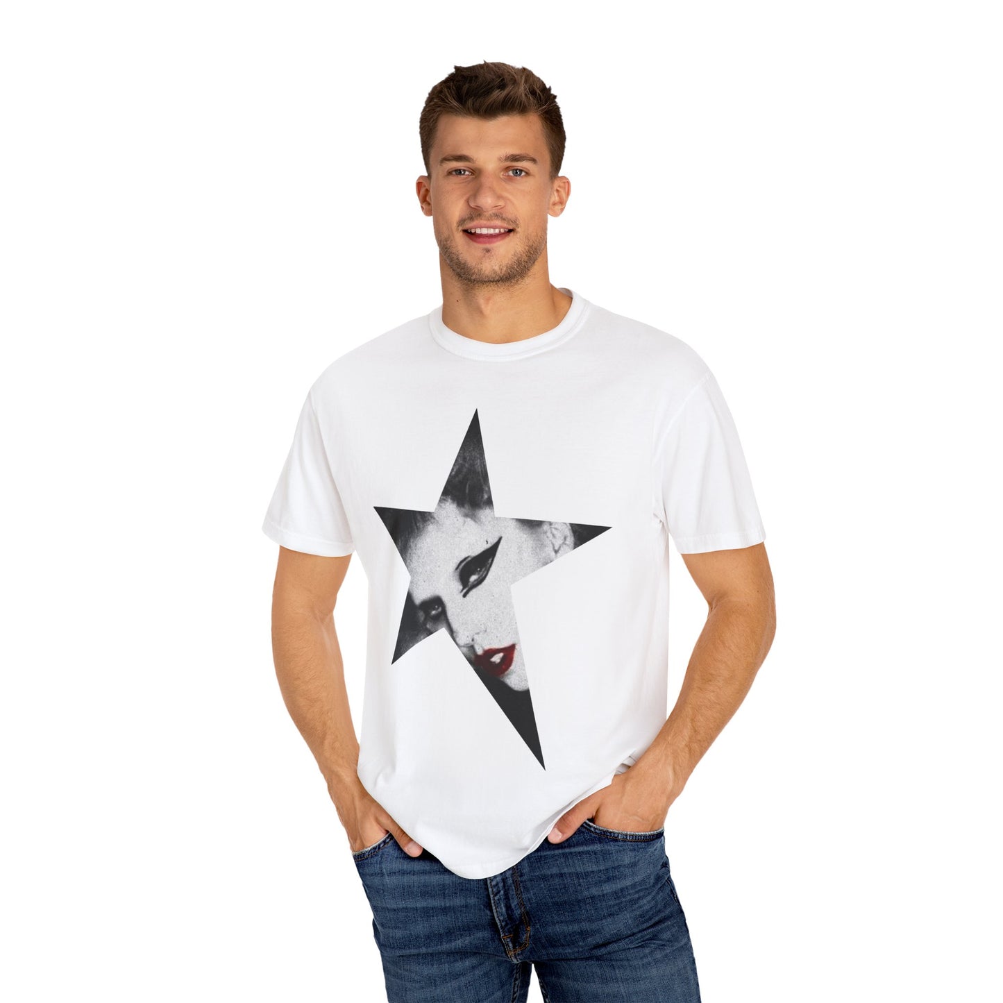 Born This Way Star Face-Unisex Dyed Tshirt