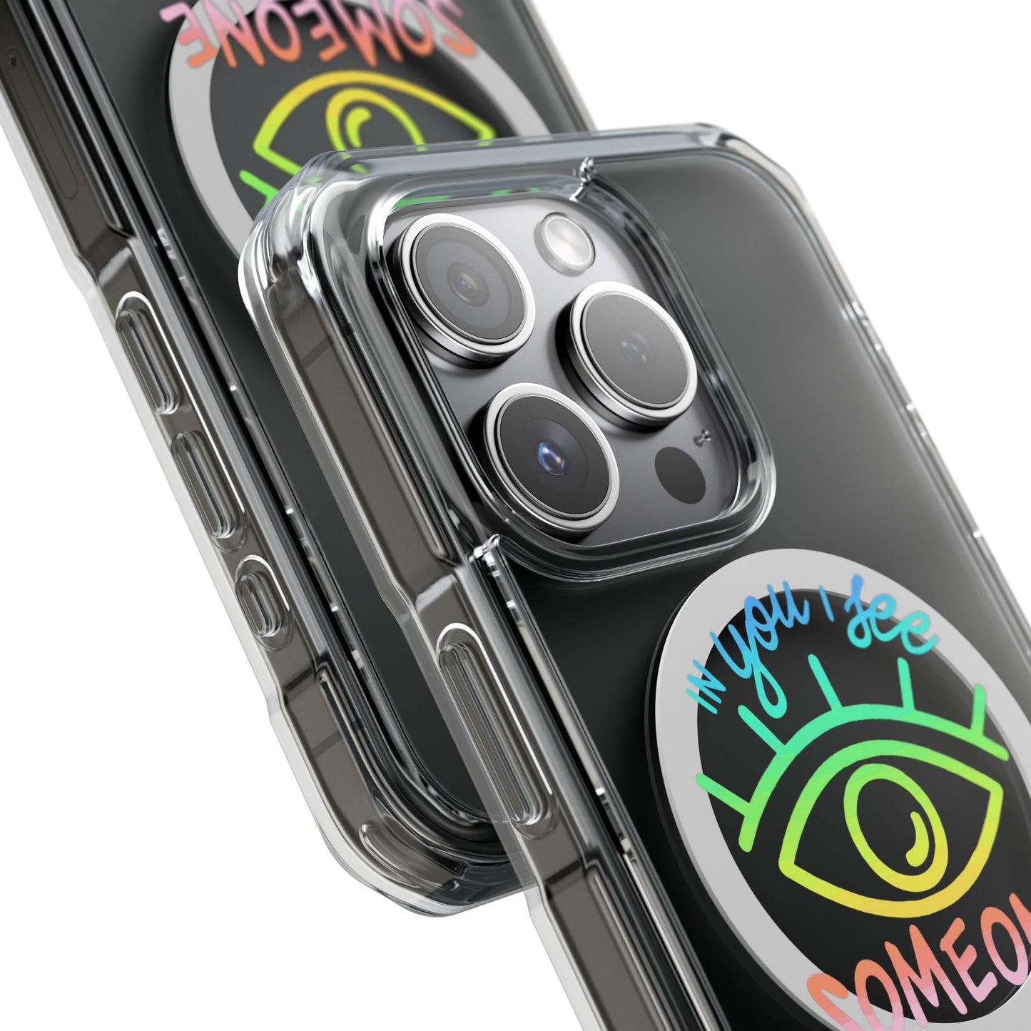 Vibrant Eye and Text Magnetic Clear Impact case