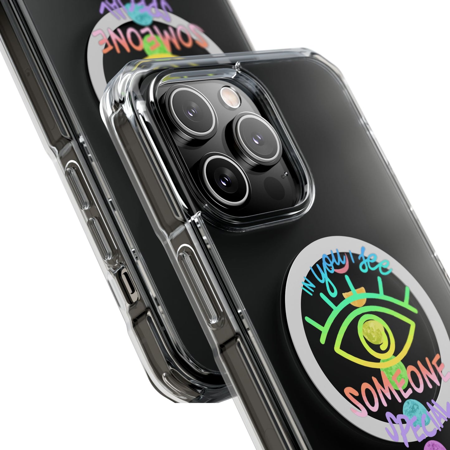 Rainbow Lunar Phases Magnetic Clear Impact case