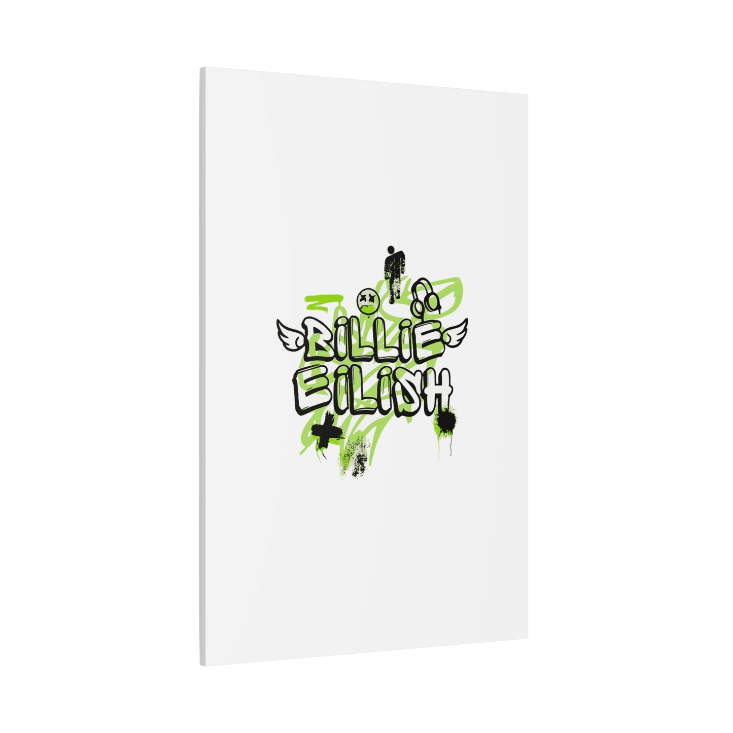 Grunge Angel Graffiti Matte Canvas