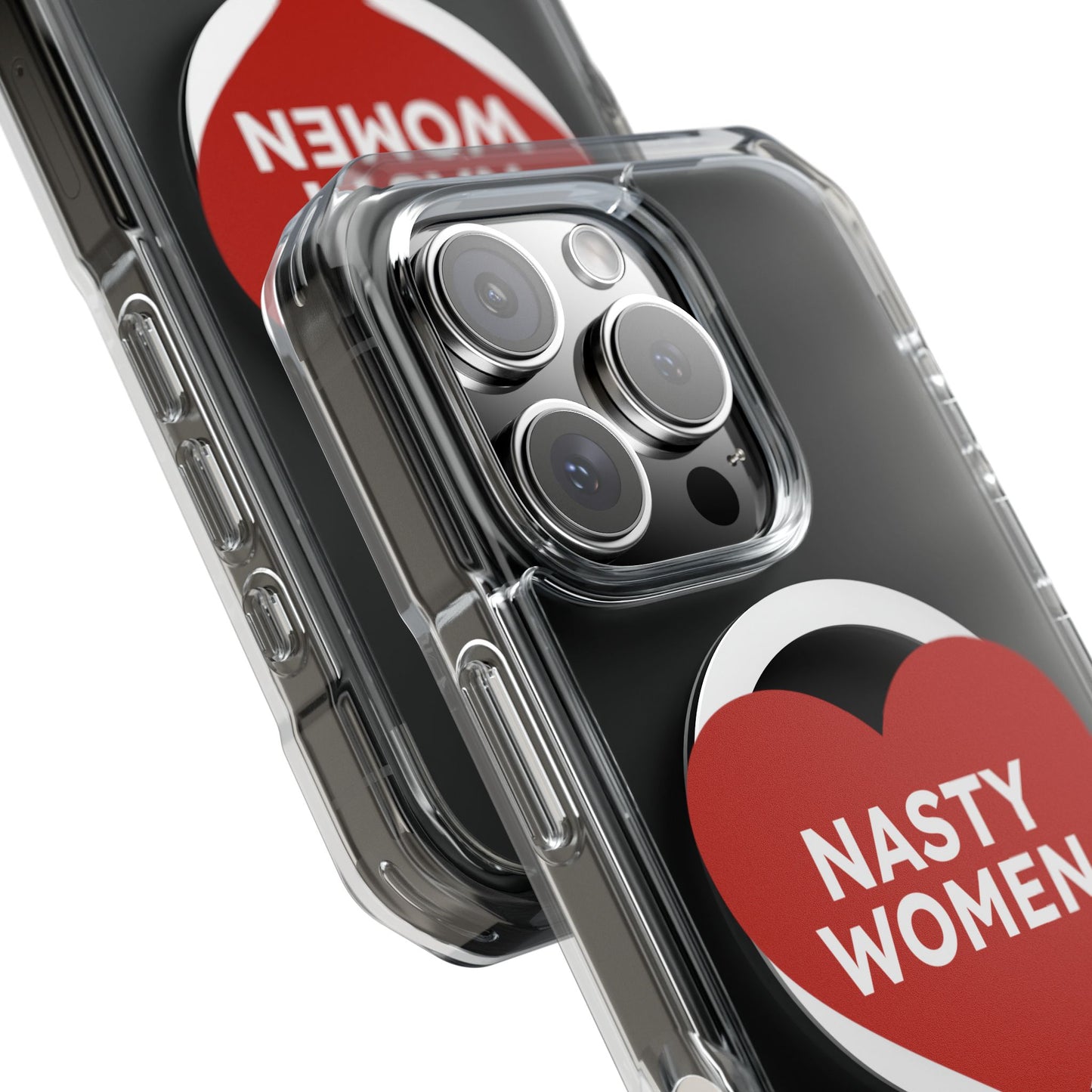 Nasty Women Heart Magnetic Clear Impact cases