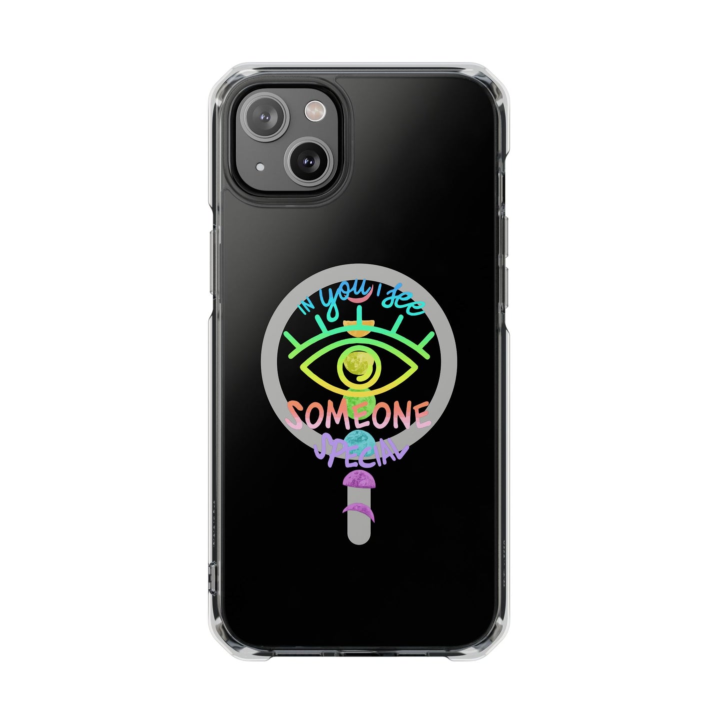 Rainbow Lunar Phases Magnetic Clear Impact case