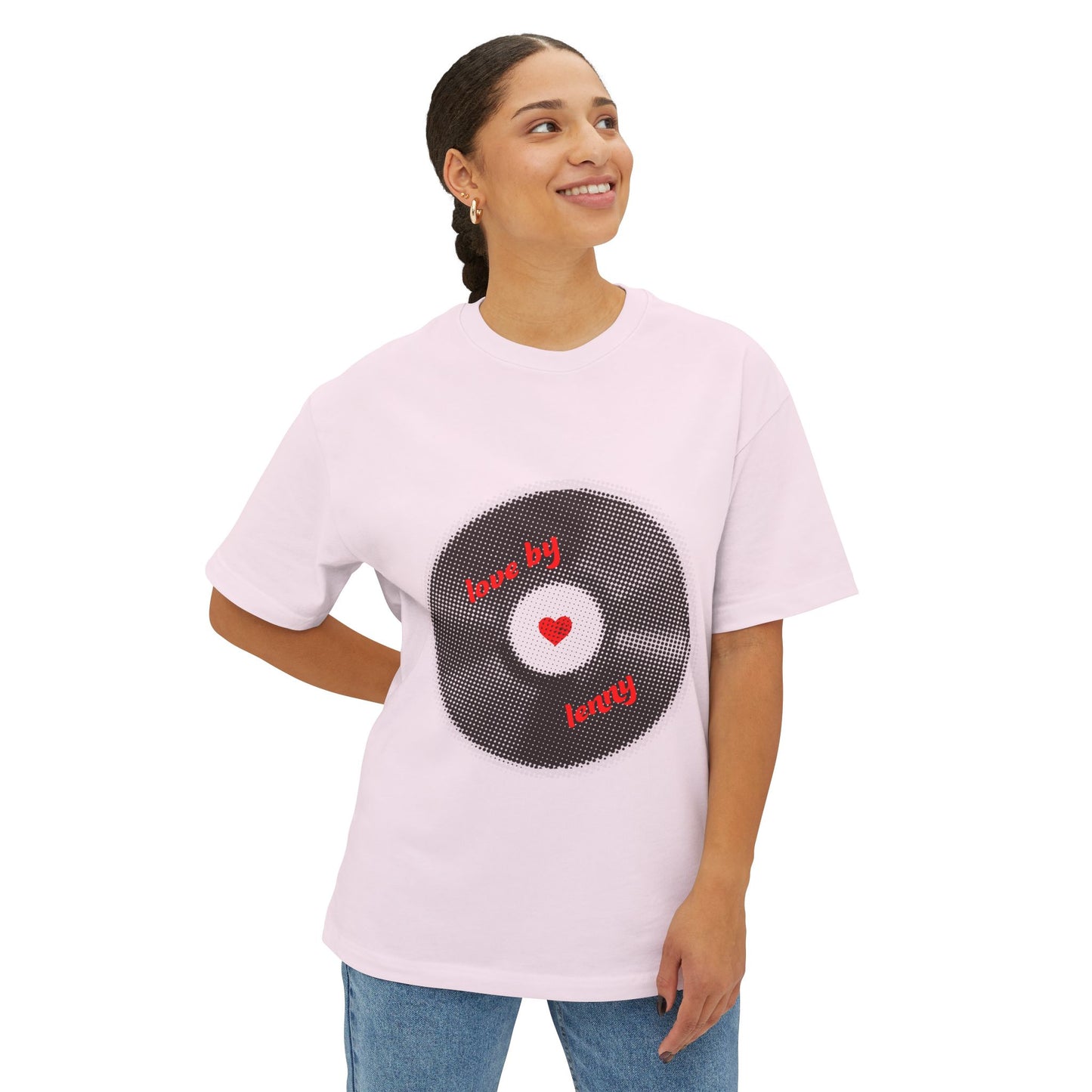 Vinyl Love Spin Unisex Oversized Boxy tee