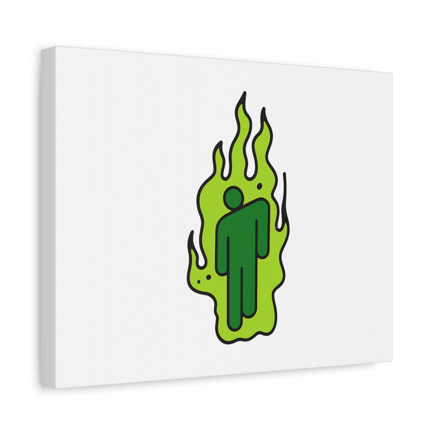 Green Flame Icon Matte Canvas