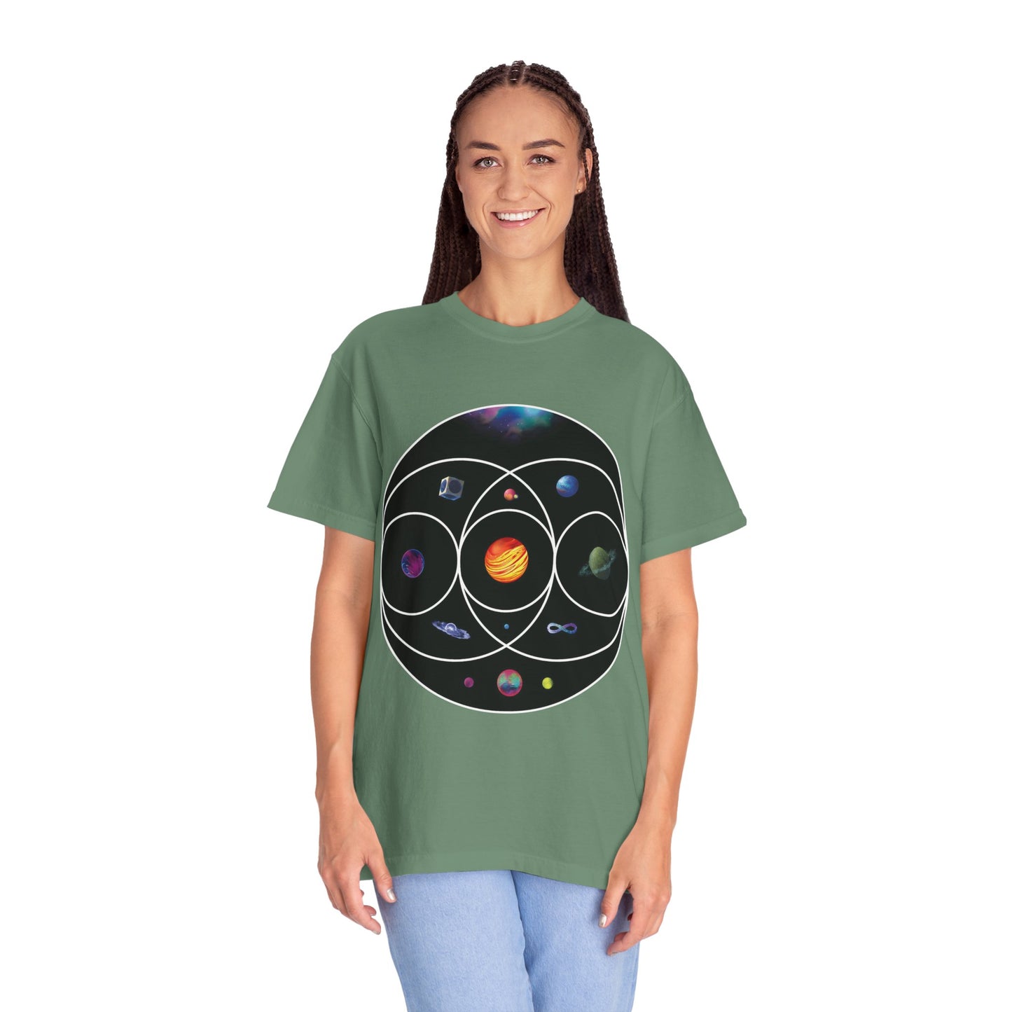 Unisex Garment-Dyed T-Shirt Inspired by Coldplay’s Illustration Concept