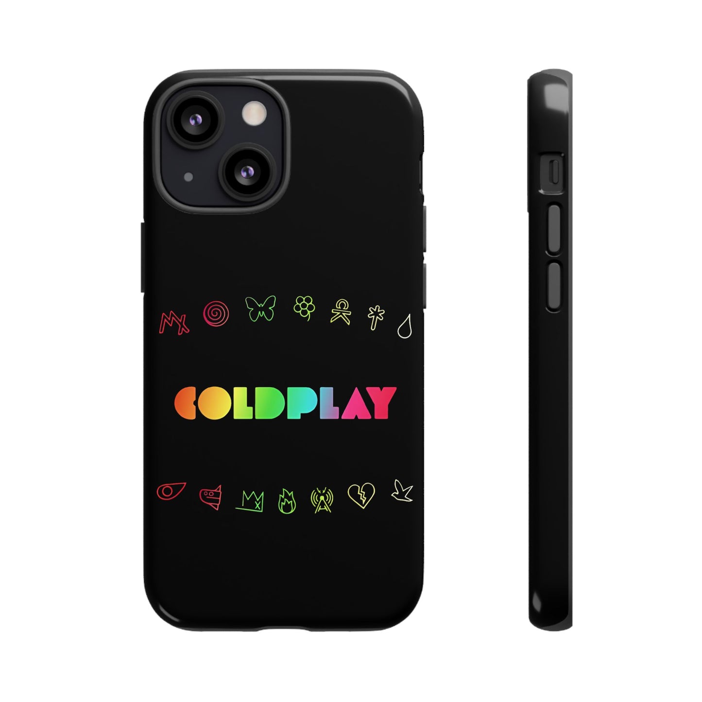 Premium Tough Case for iPhone 12 to 16 Pro Max Showcasing Coldplay’s Signage