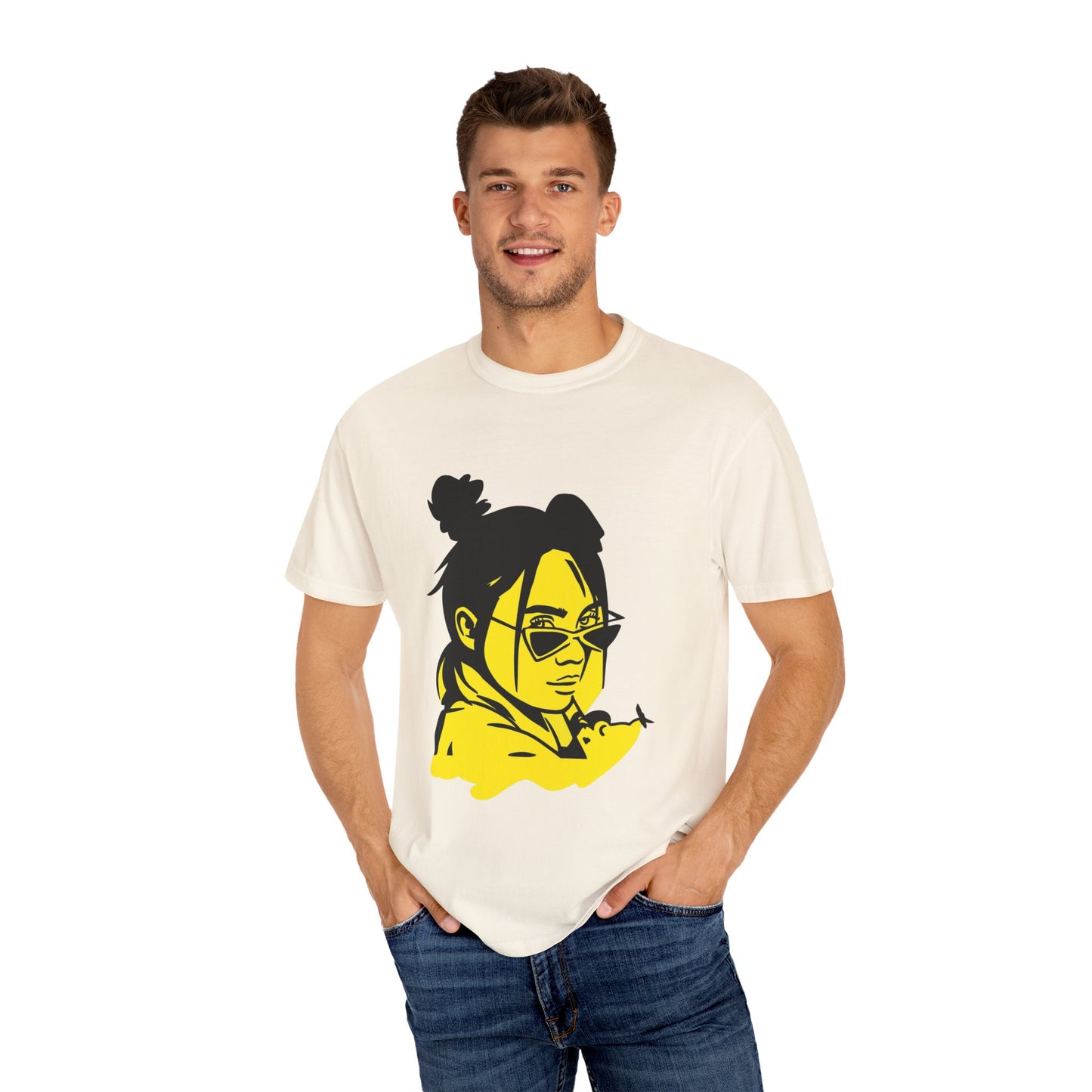 Neon Mood Portrait Unisex Dyed T-shirt