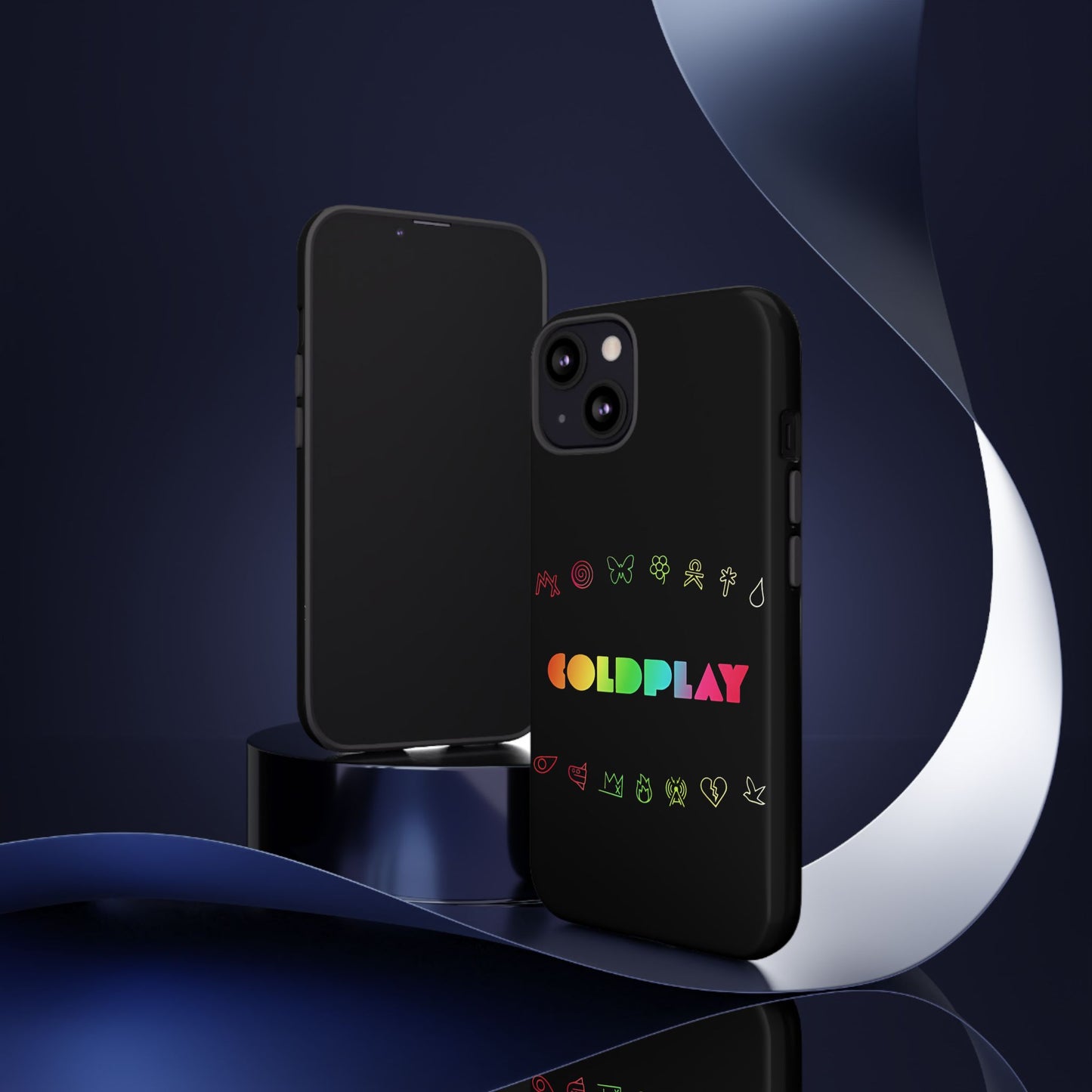 Premium Tough Case for iPhone 12 to 16 Pro Max Showcasing Coldplay’s Signage