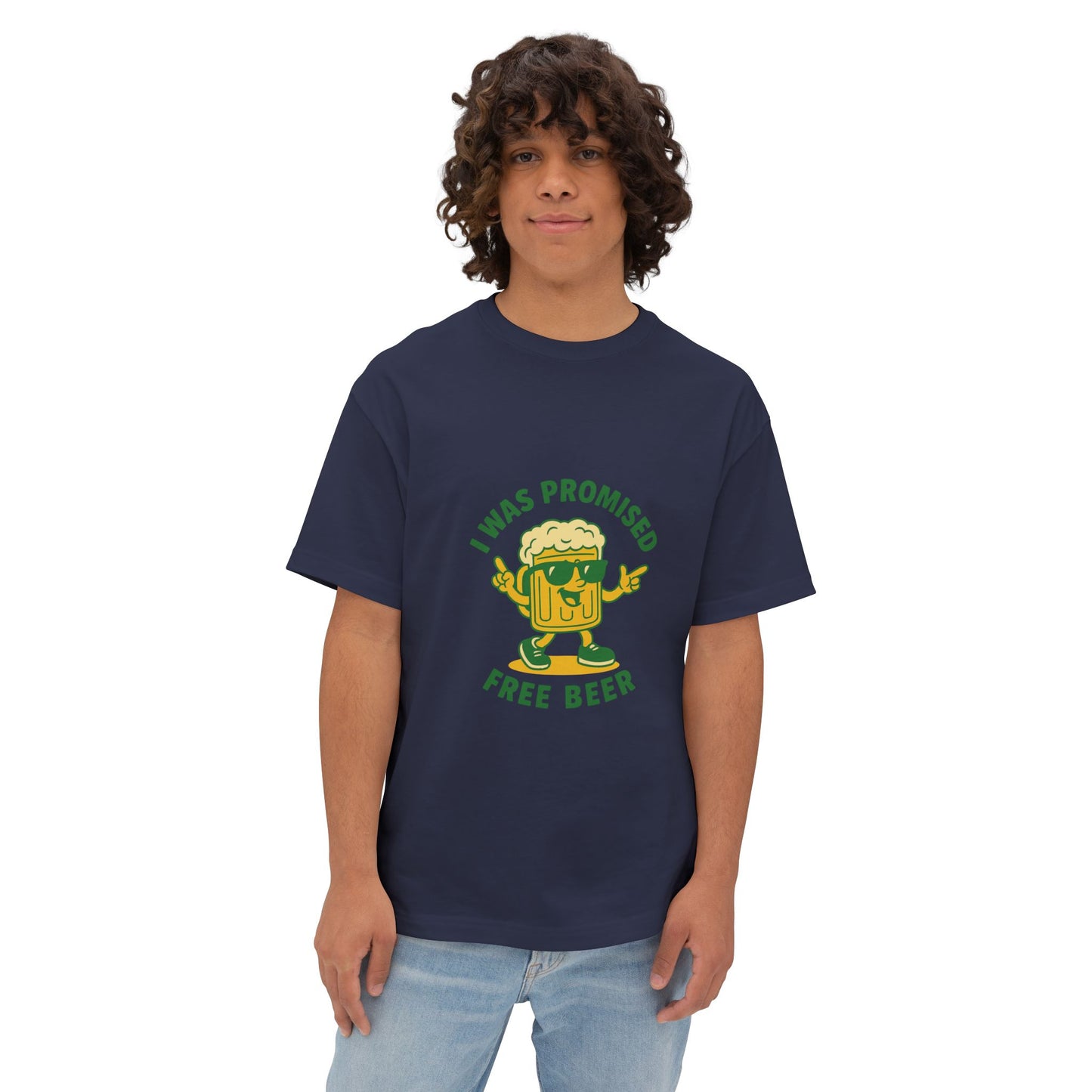 Unisex Oversized Tee – Snazzy Free Beer Edition