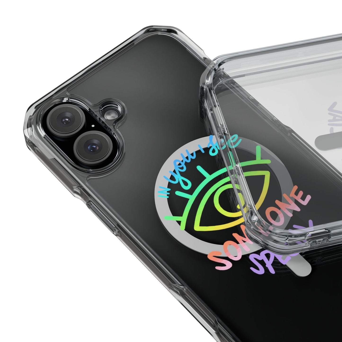 Vibrant Eye and Text Magnetic Clear Impact case
