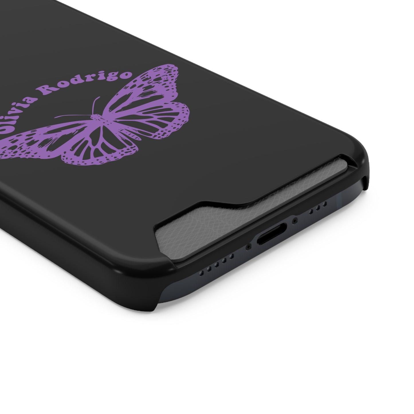 Phone Case + Card Holder For Iphone 13 – Olivia Rodrigo With Butterfly | Black Edition