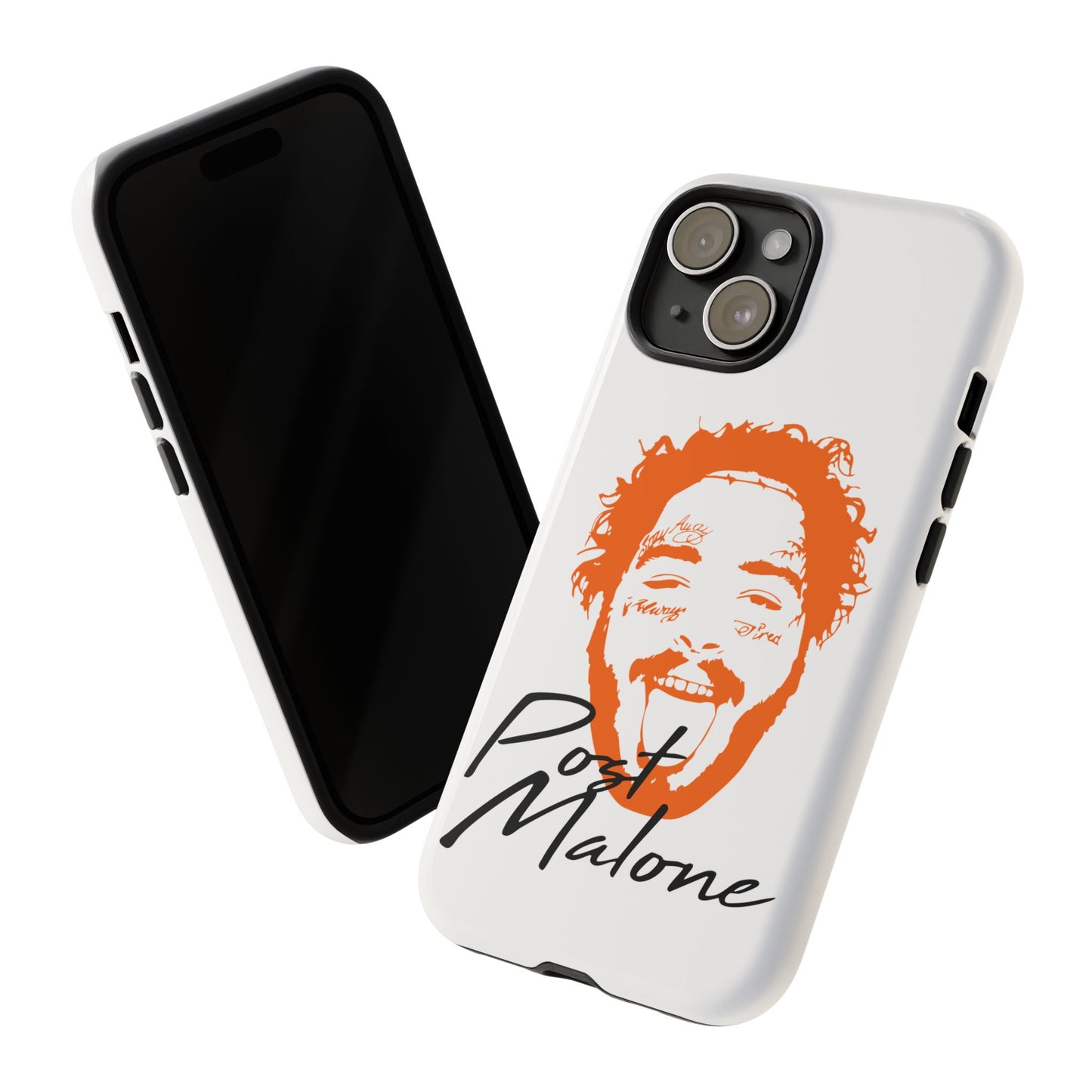 Tough iPhone Case (12–16 Pro Max) – Post Malone Name Design with Picture