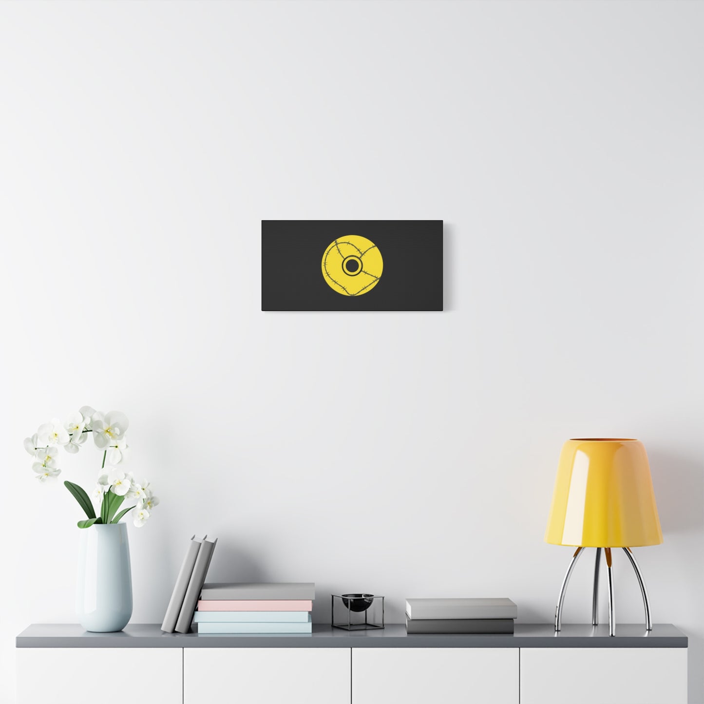Minimalist Black Disc Outline Canvas