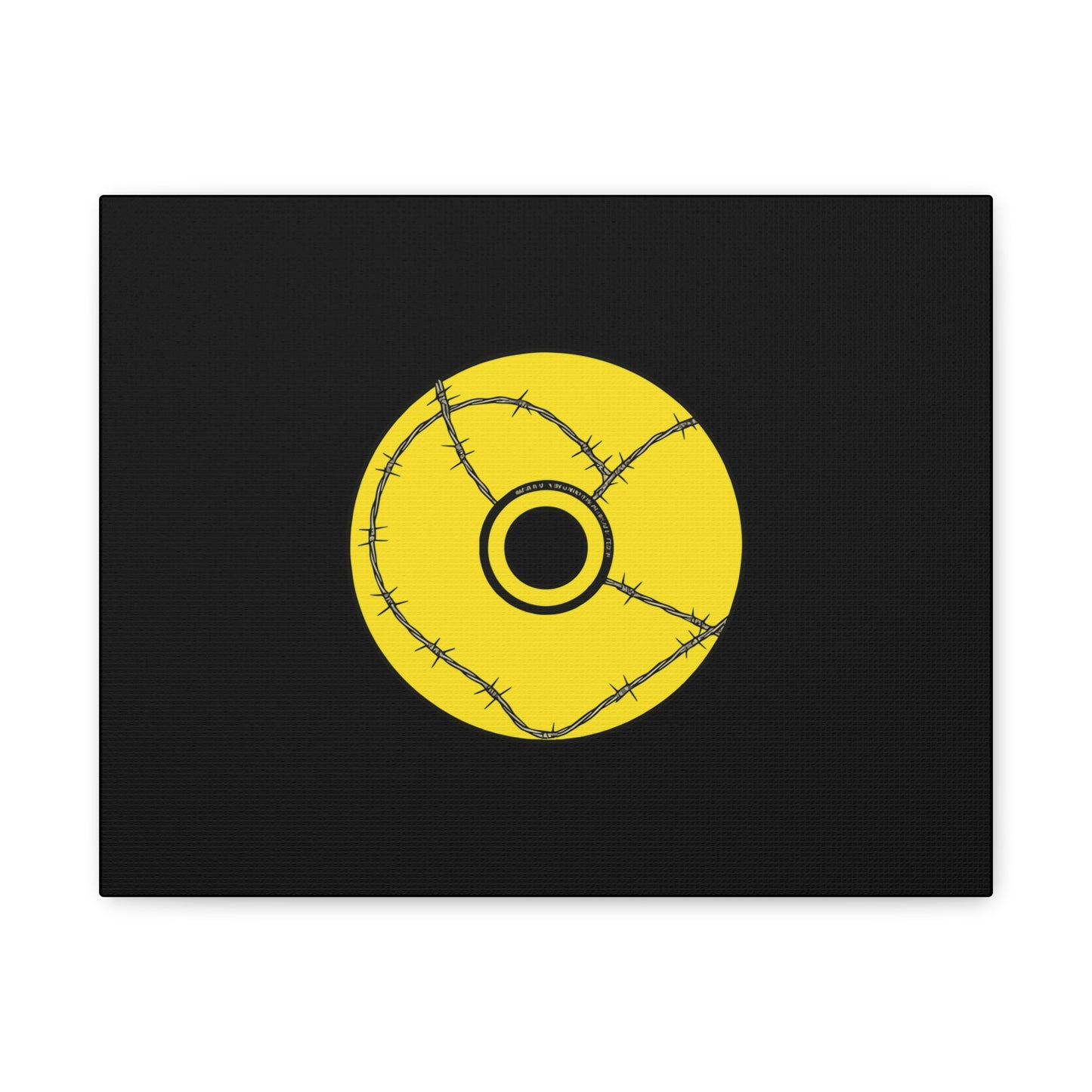 Minimalist Black Disc Outline Canvas