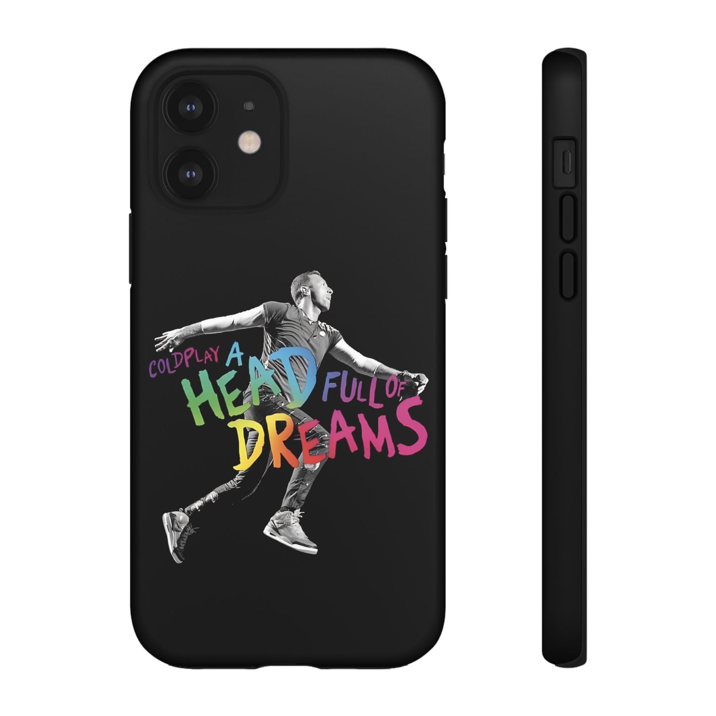 Premium Tough Case for iPhone 12 to 16 Pro Max Showcasing Coldplay A Head Full of Dreams Chris