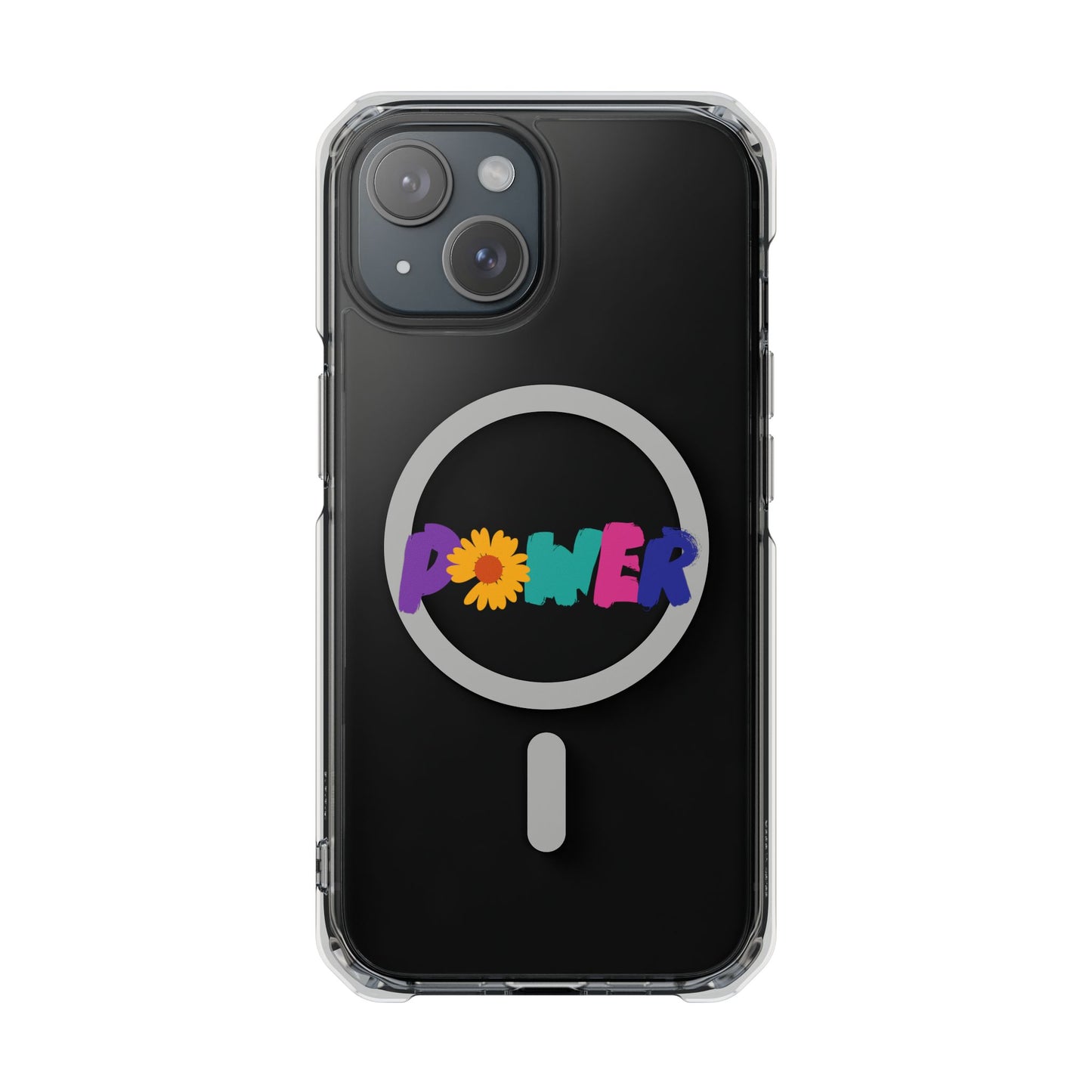 Retro Flower Power Color Pop Magnetic Clear Impact Case