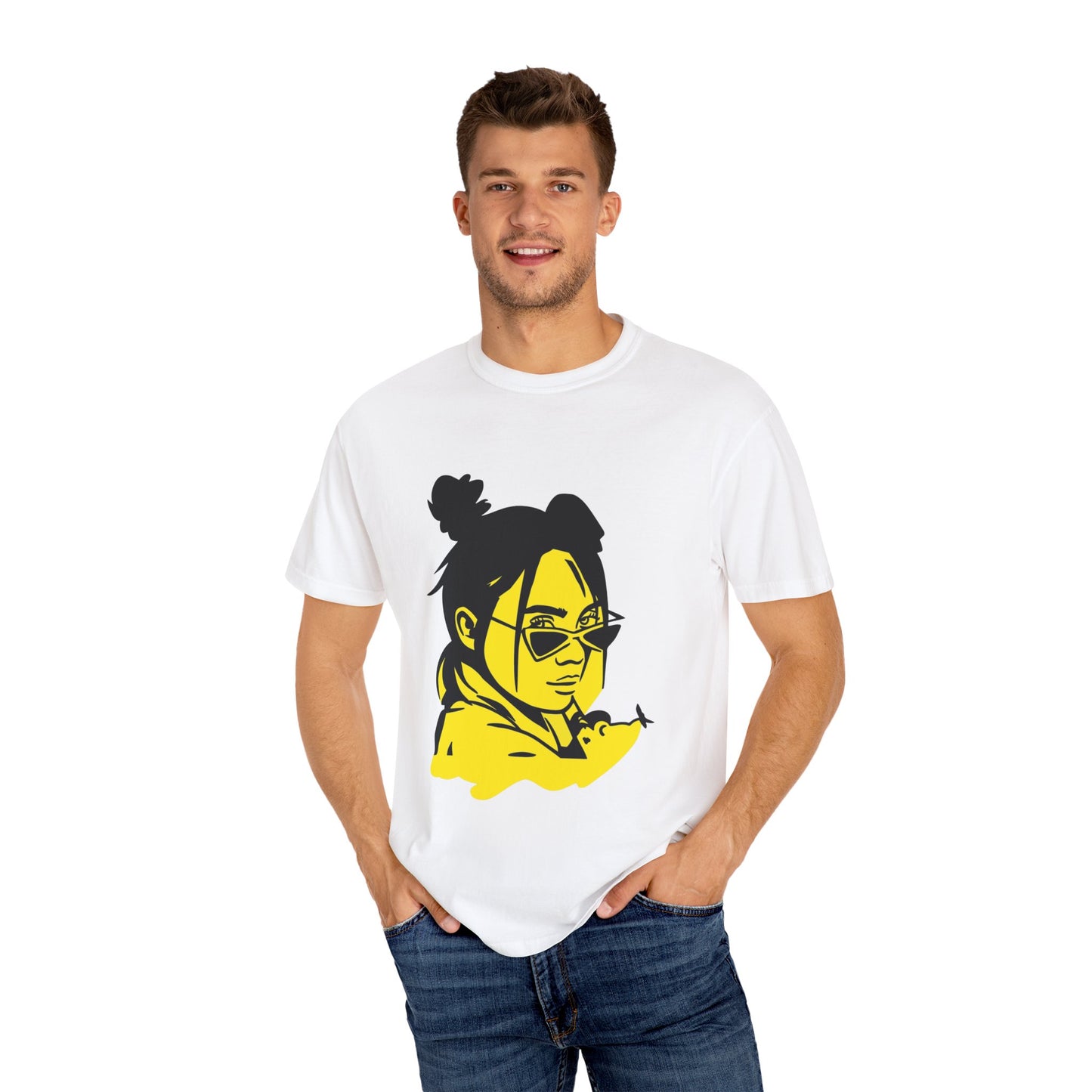 Neon Mood Portrait Unisex Dyed T-shirt