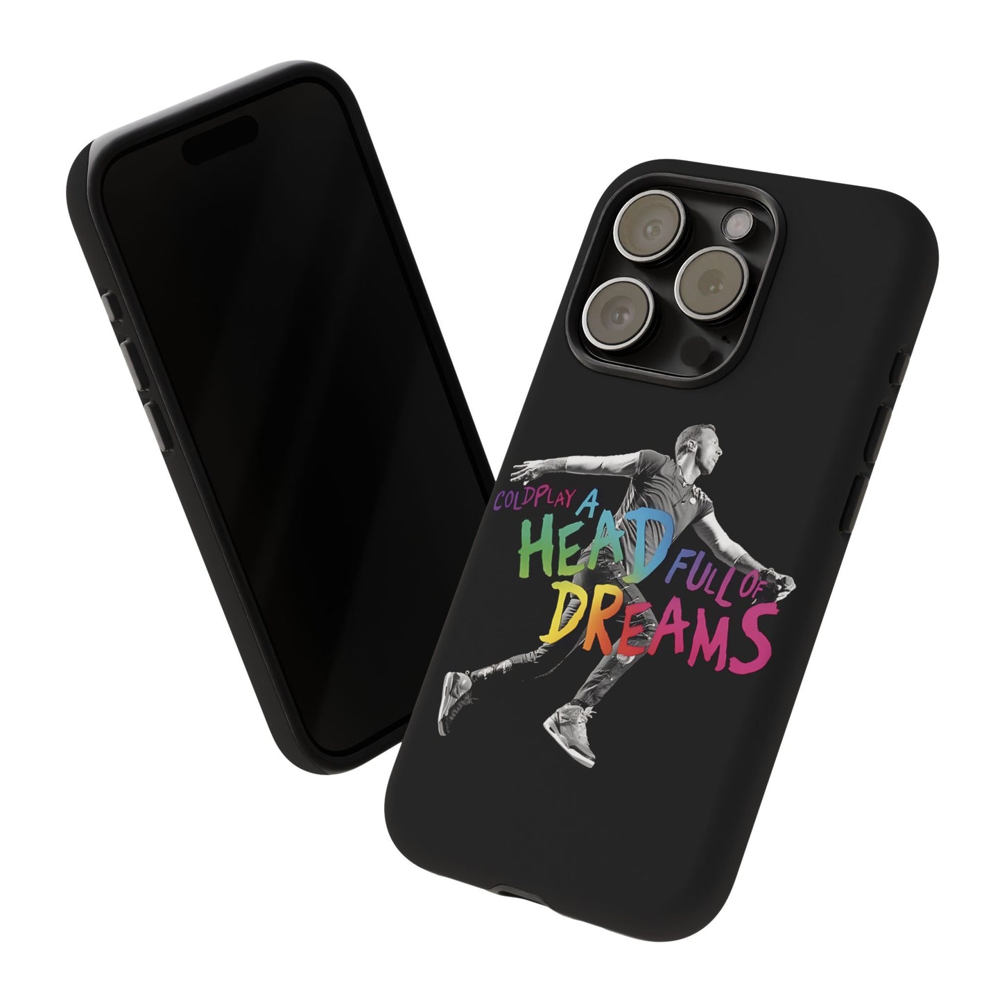 Premium Tough Case for iPhone 12 to 16 Pro Max Showcasing Coldplay A Head Full of Dreams Chris