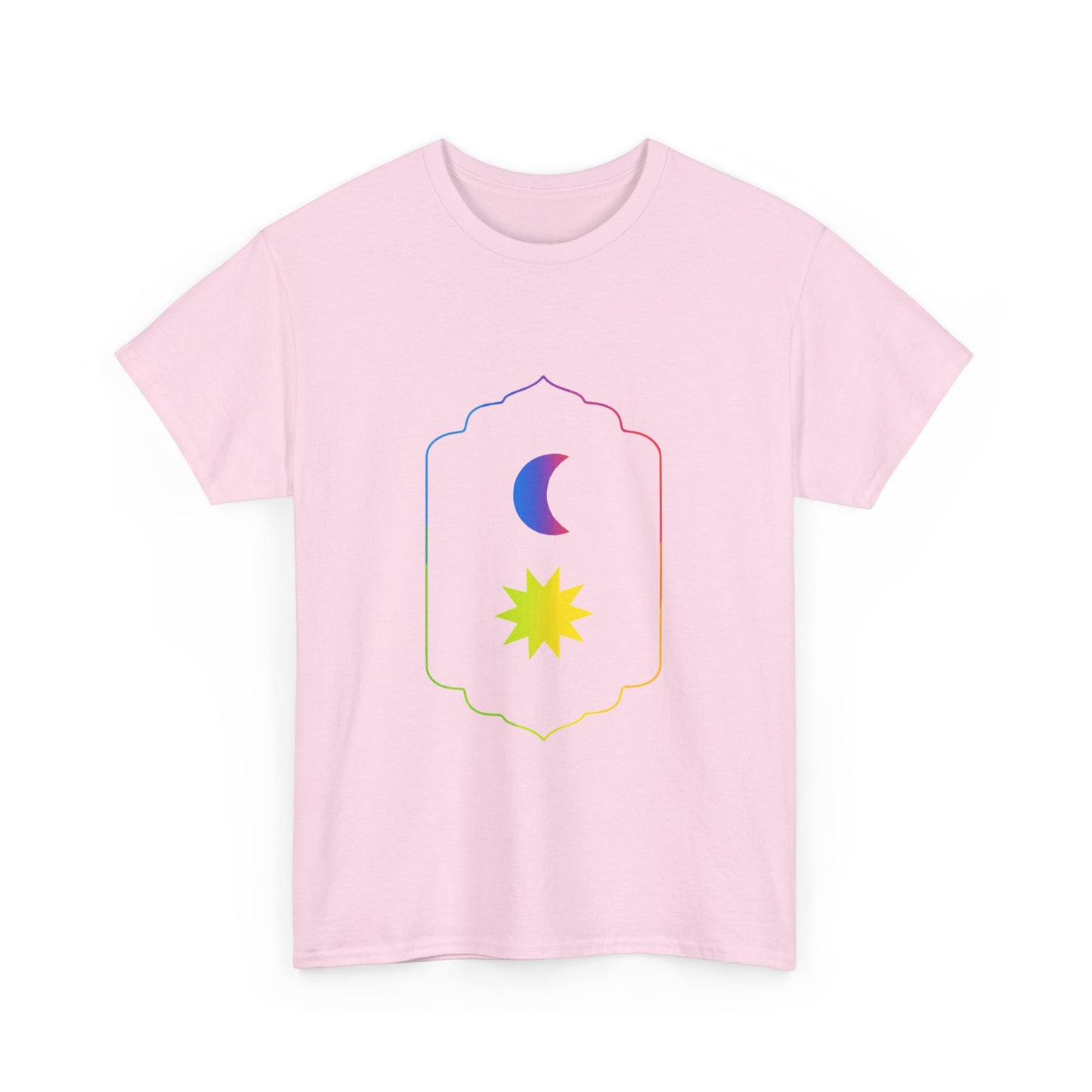 Gradient Moon and Star Emblem Unisex Cotton Tee
