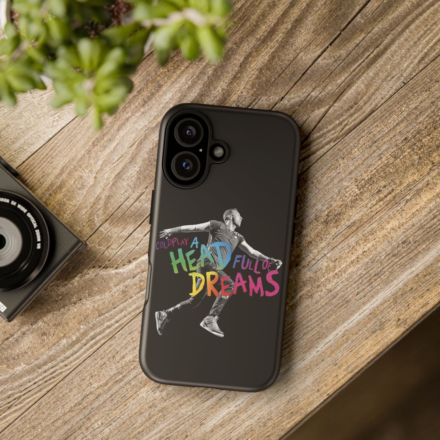 Premium Tough Case for iPhone 12 to 16 Pro Max Showcasing Coldplay A Head Full of Dreams Chris