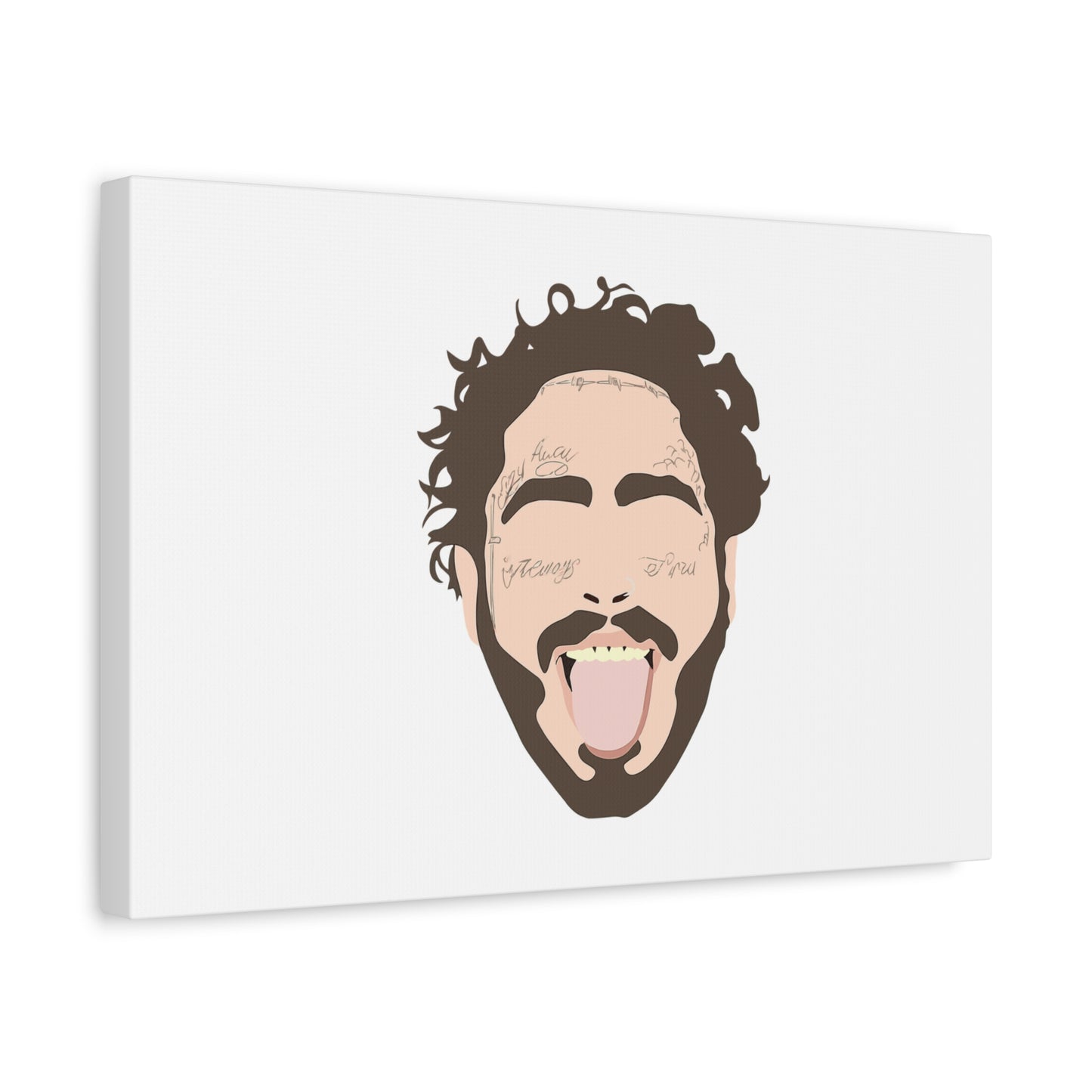 Minimalist Tongue Out Cartoon Face Canvas