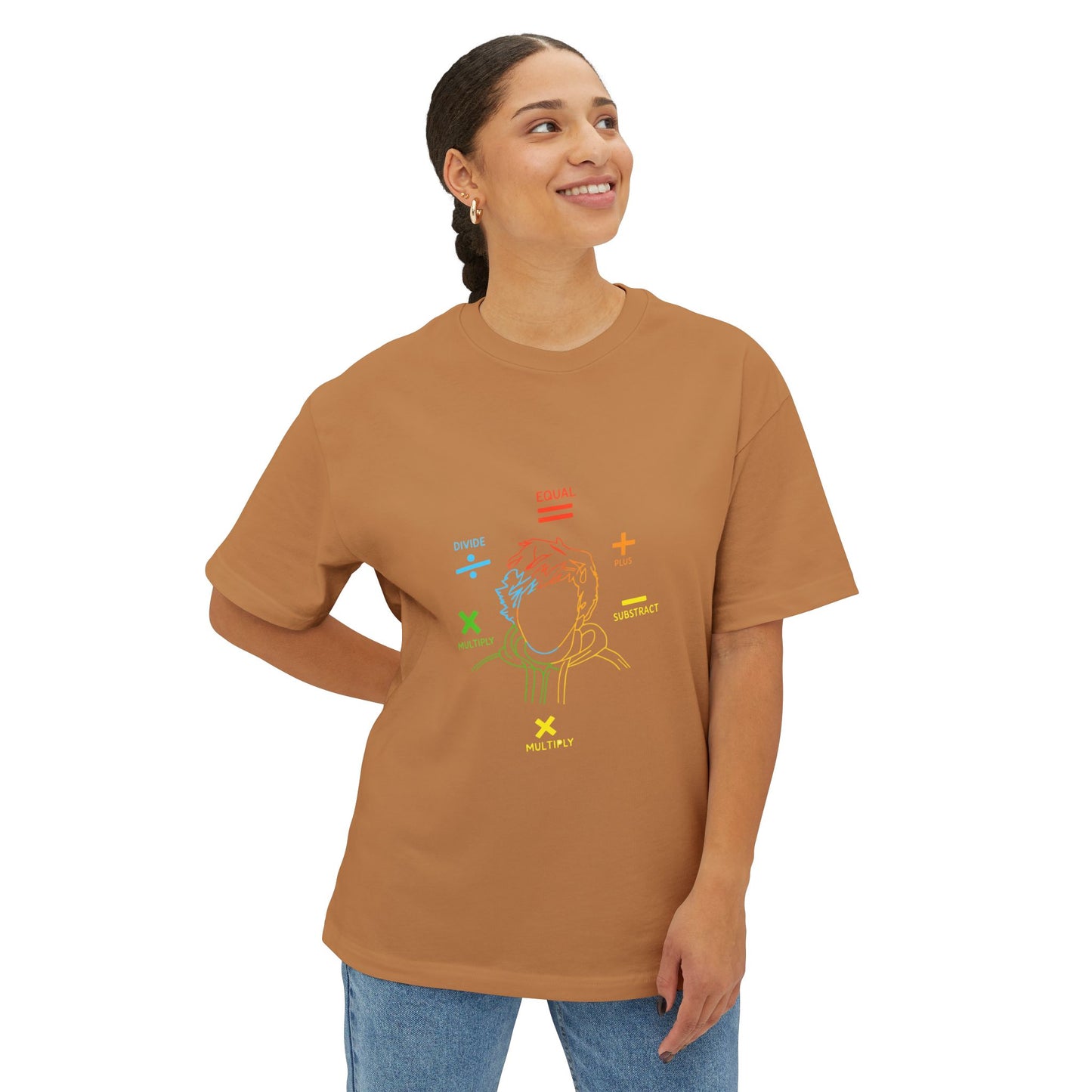 Minimalist Divide Symbol with Brush Oversized Boxy Tee