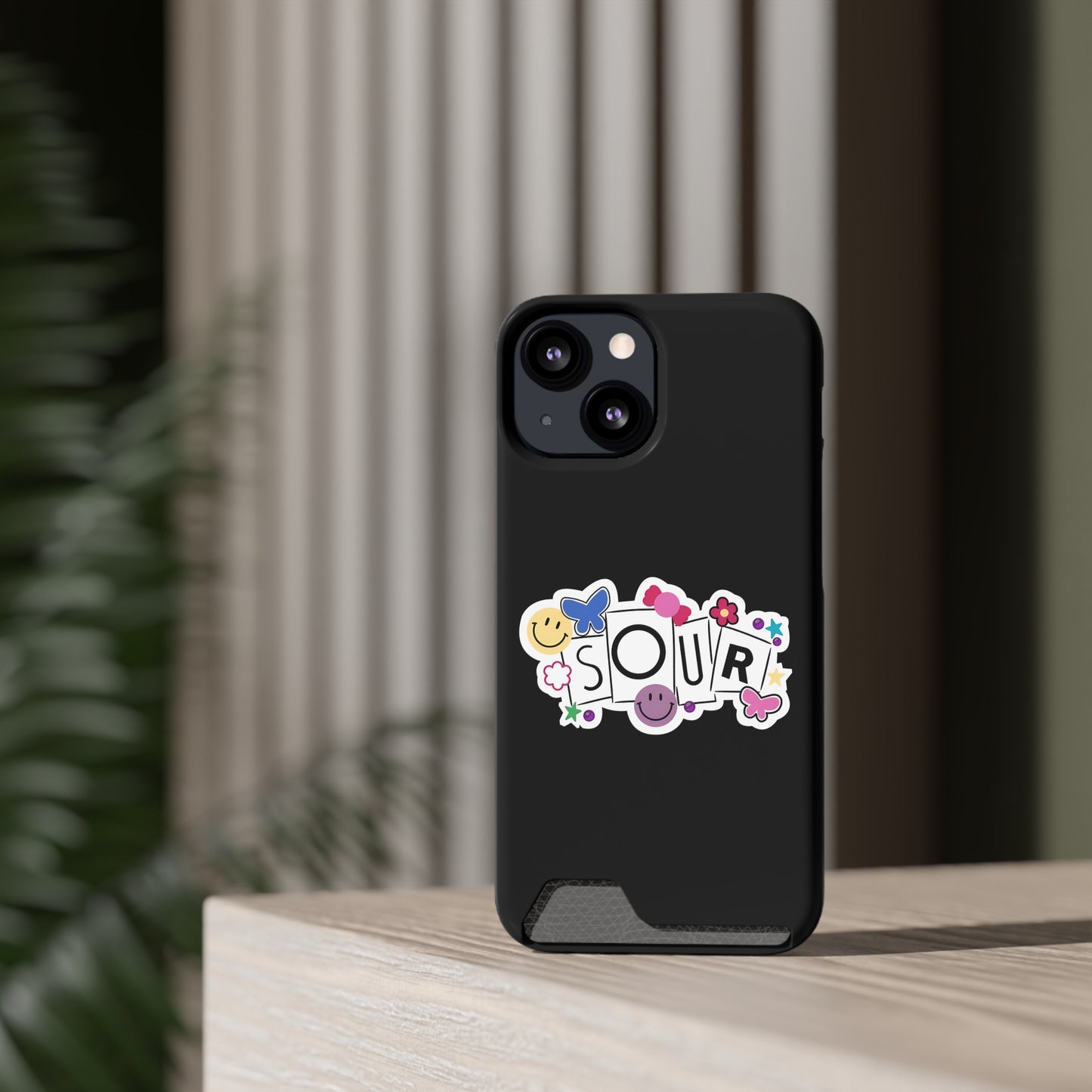 Phone Case + Card Holder For Iphone 13 – Olivia Rodrigo Sour | Black Edition