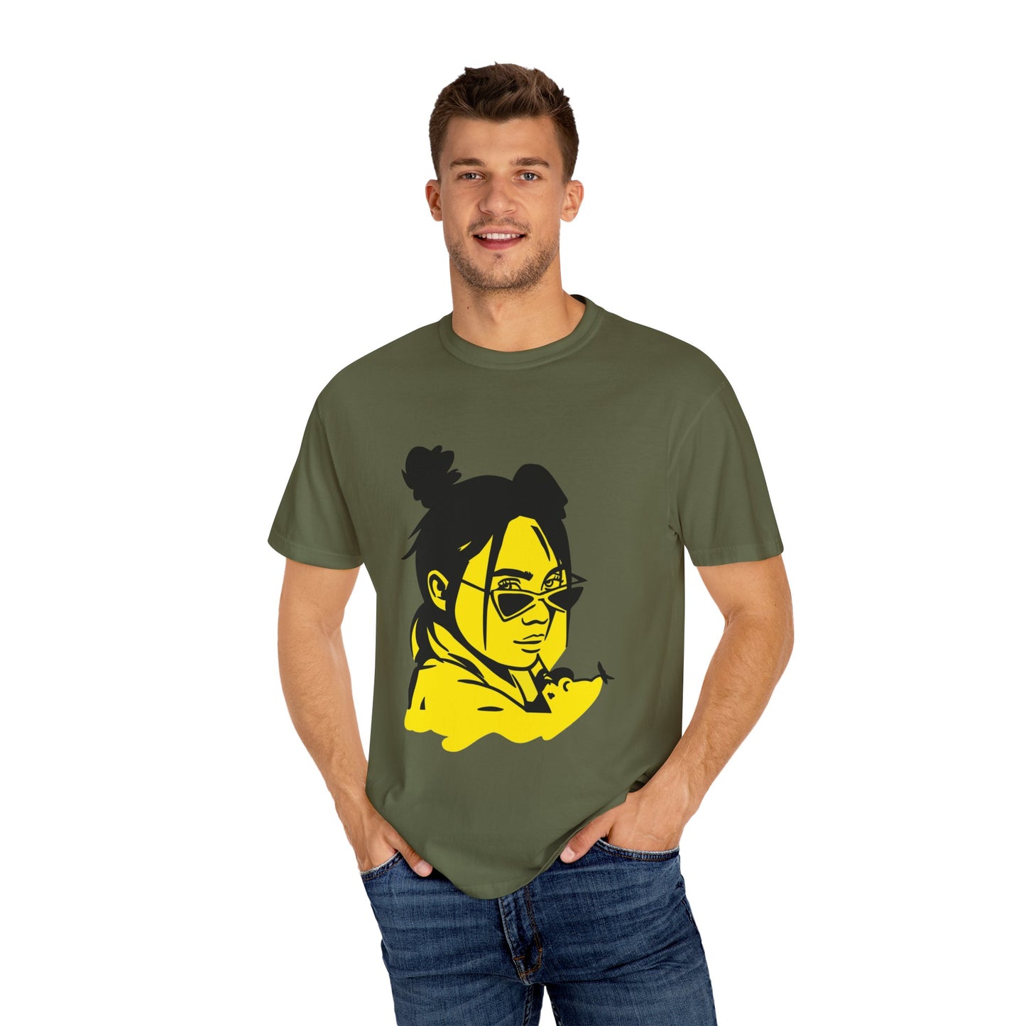 Neon Mood Portrait Unisex Dyed T-shirt