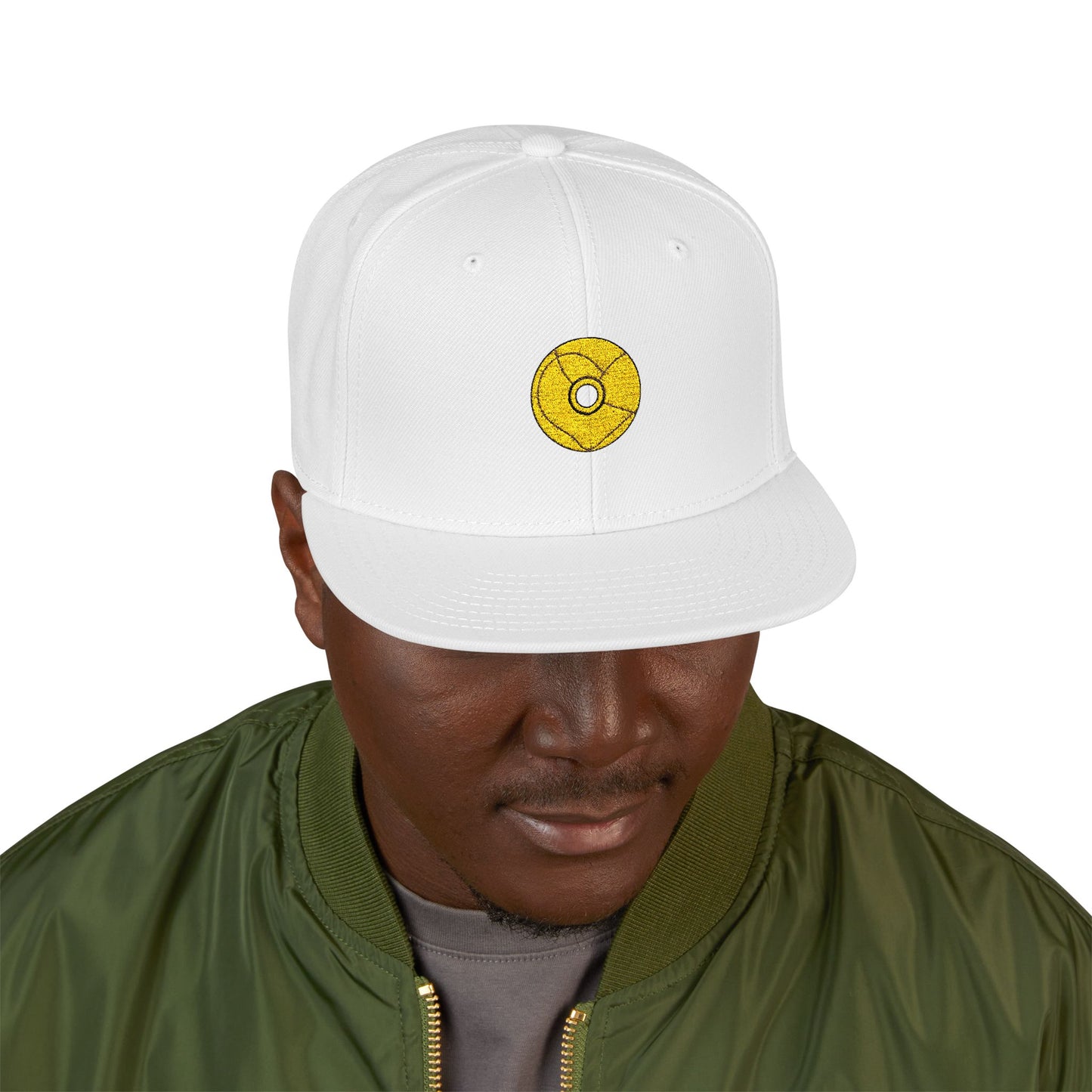 Minimalist Black Disc Outline Snapback Cap