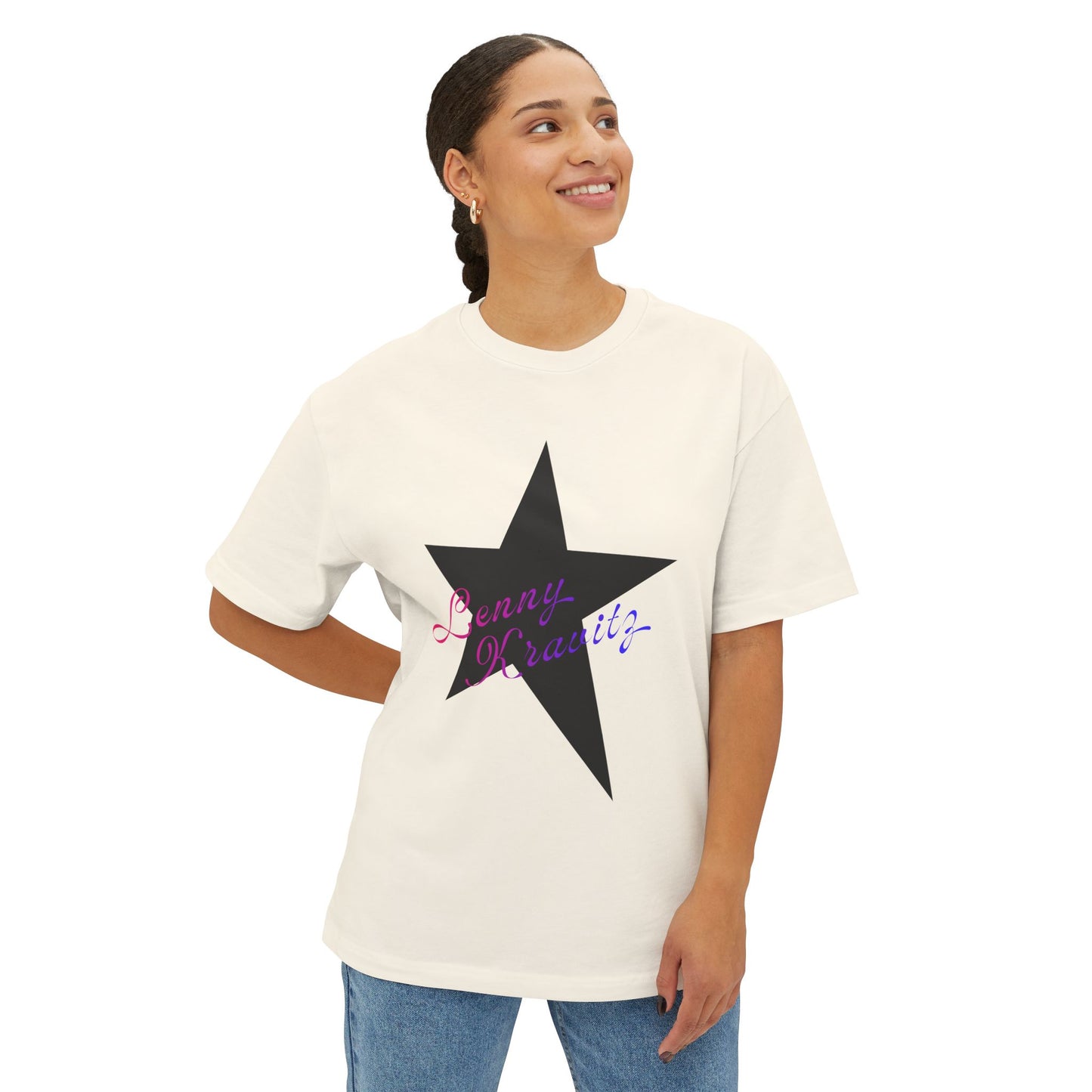 Retro Groove Script Unisex Oversized Boxy tee