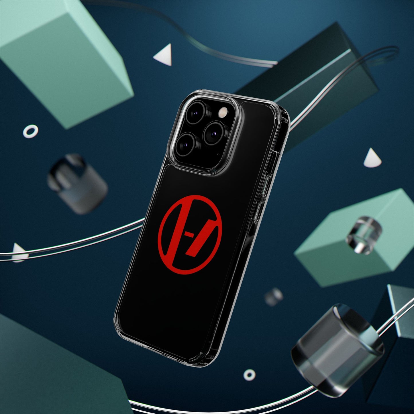 Crimson Orbit Clear Case
