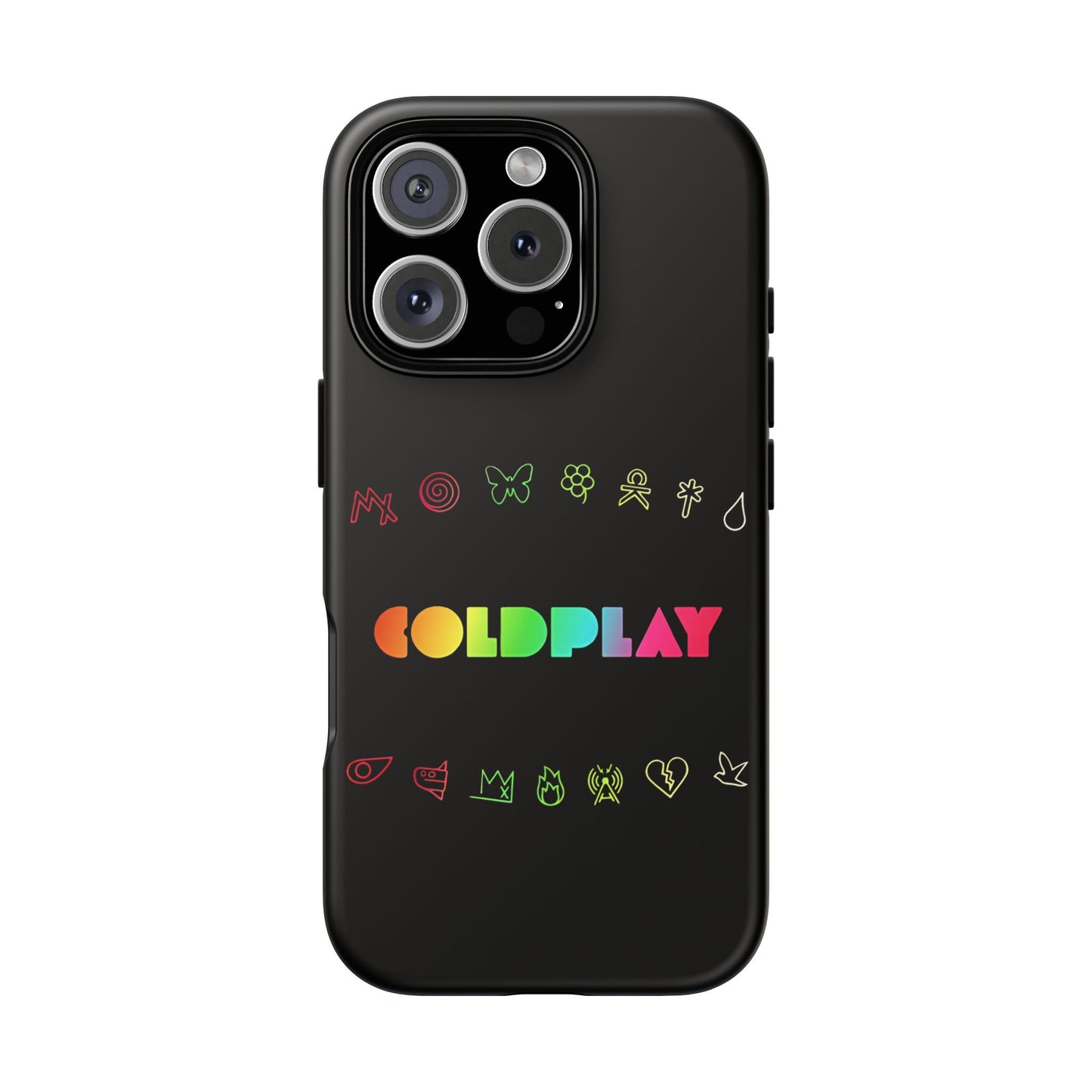 Premium Tough Case for iPhone 12 to 16 Pro Max Showcasing Coldplay’s Signage