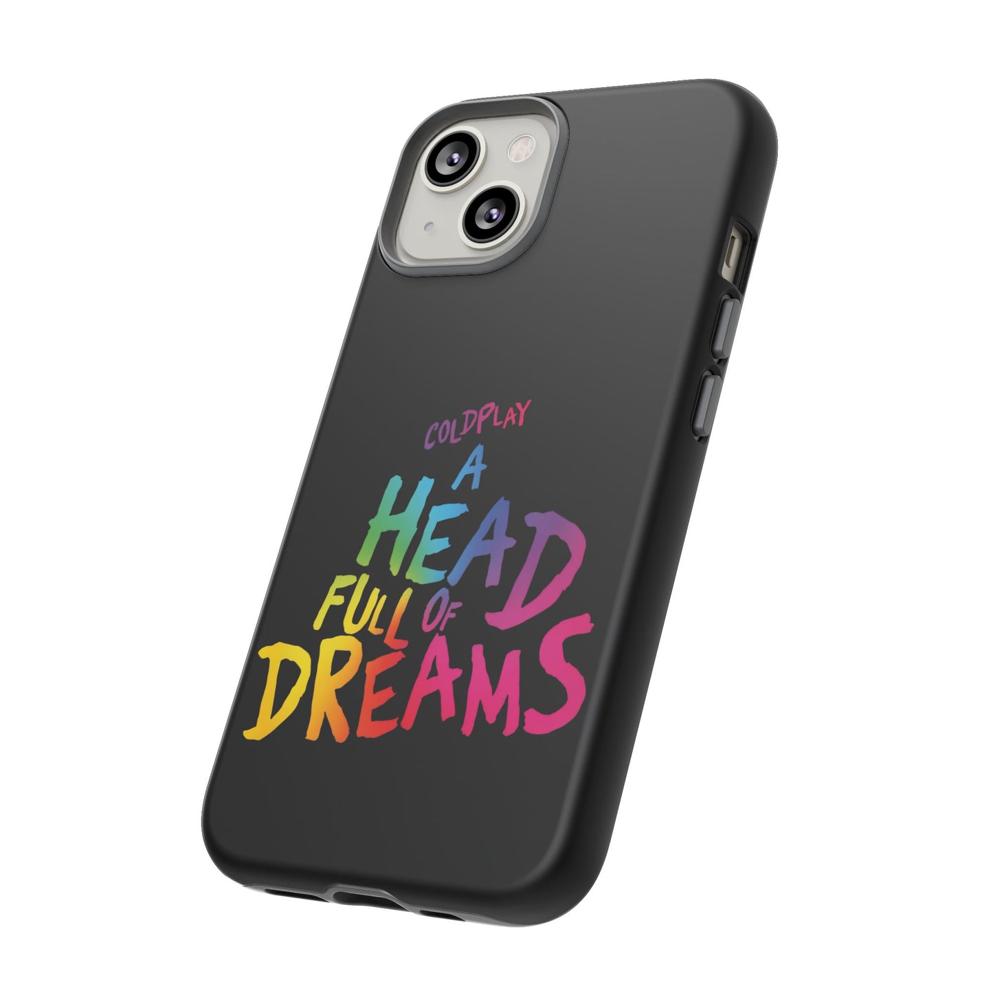Premium Tough Case for iPhone 12 to 16 Pro Max Showcasing Coldplay’s Iconic A Head Full of Dreams